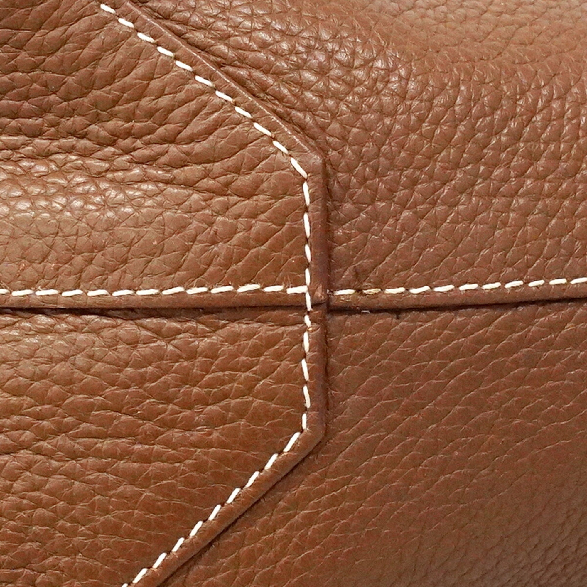 Hermes Marron Tosca Taurillon Clemence Leather Tote Bag (Pre-Owned)