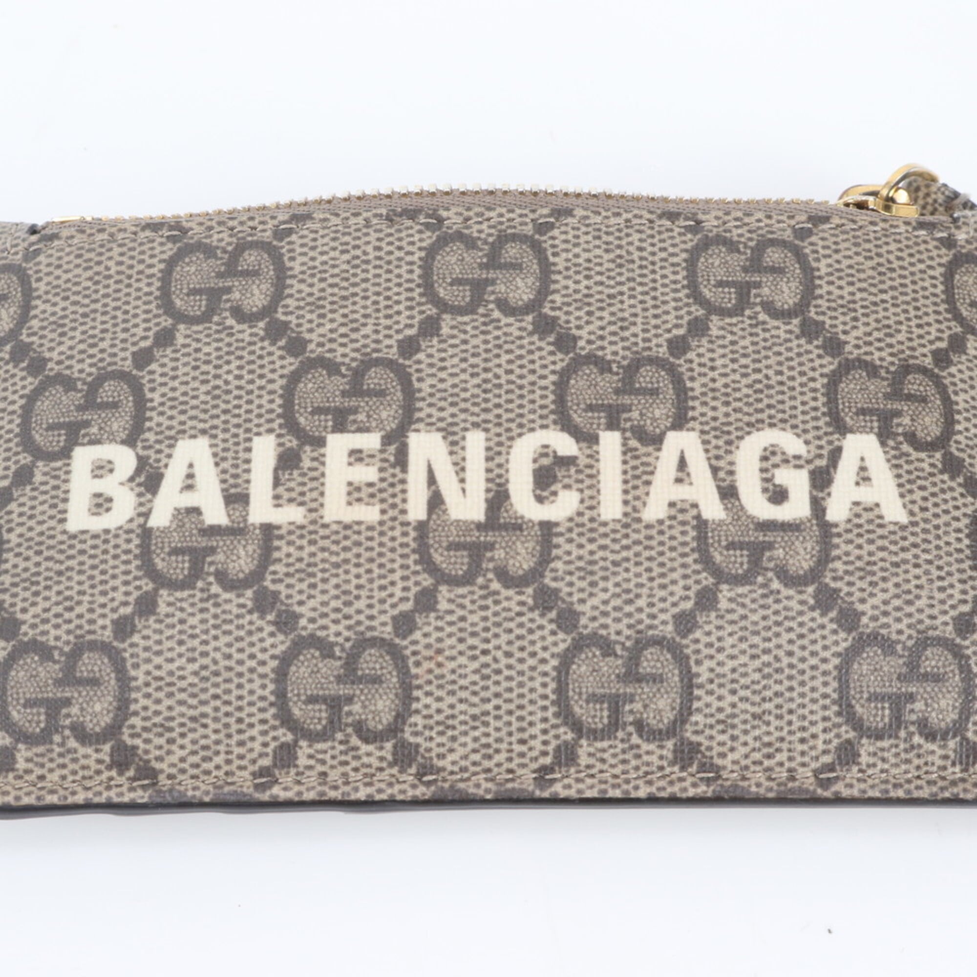 Gucci Beige Leather Coated Canvas Coin Purse/Coin Case (Pre-Owned)