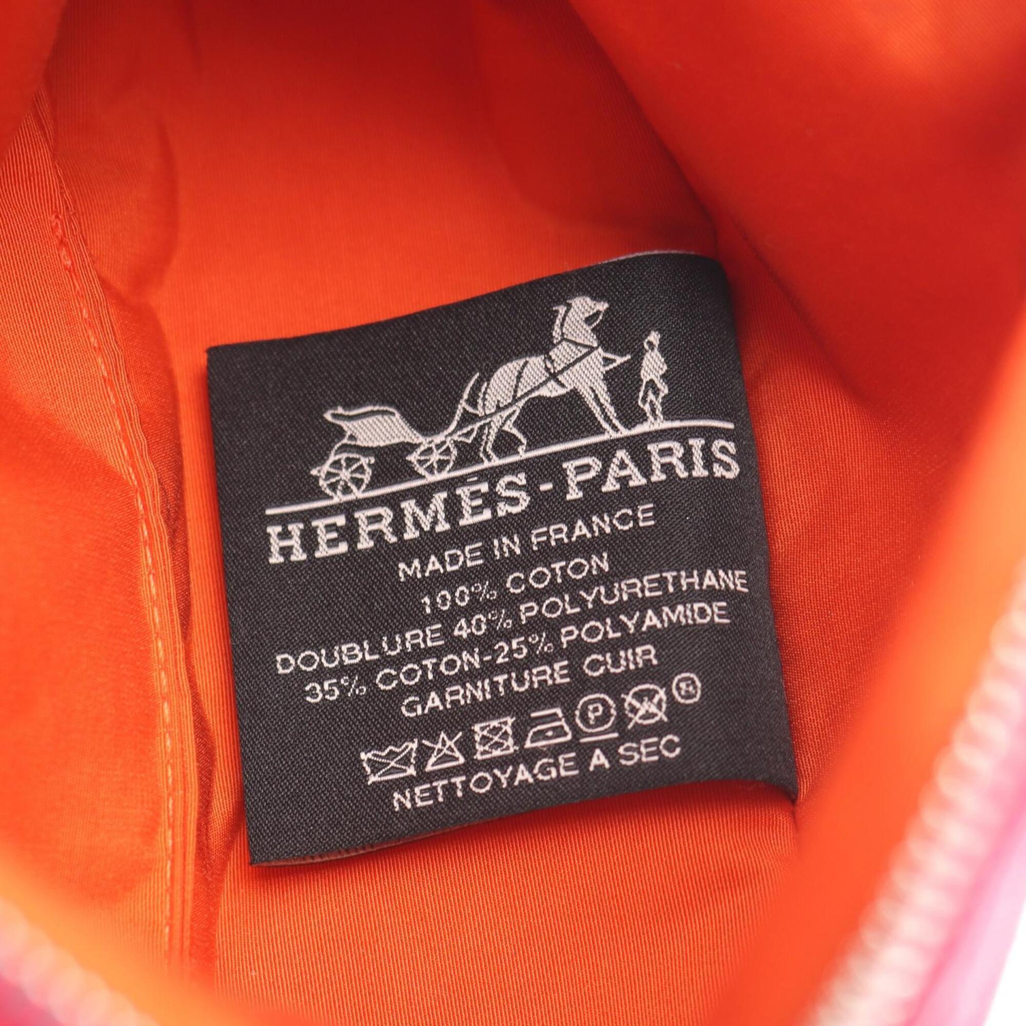 Hermes Pink Canvas Handbag Pouch (Pre-Owned)