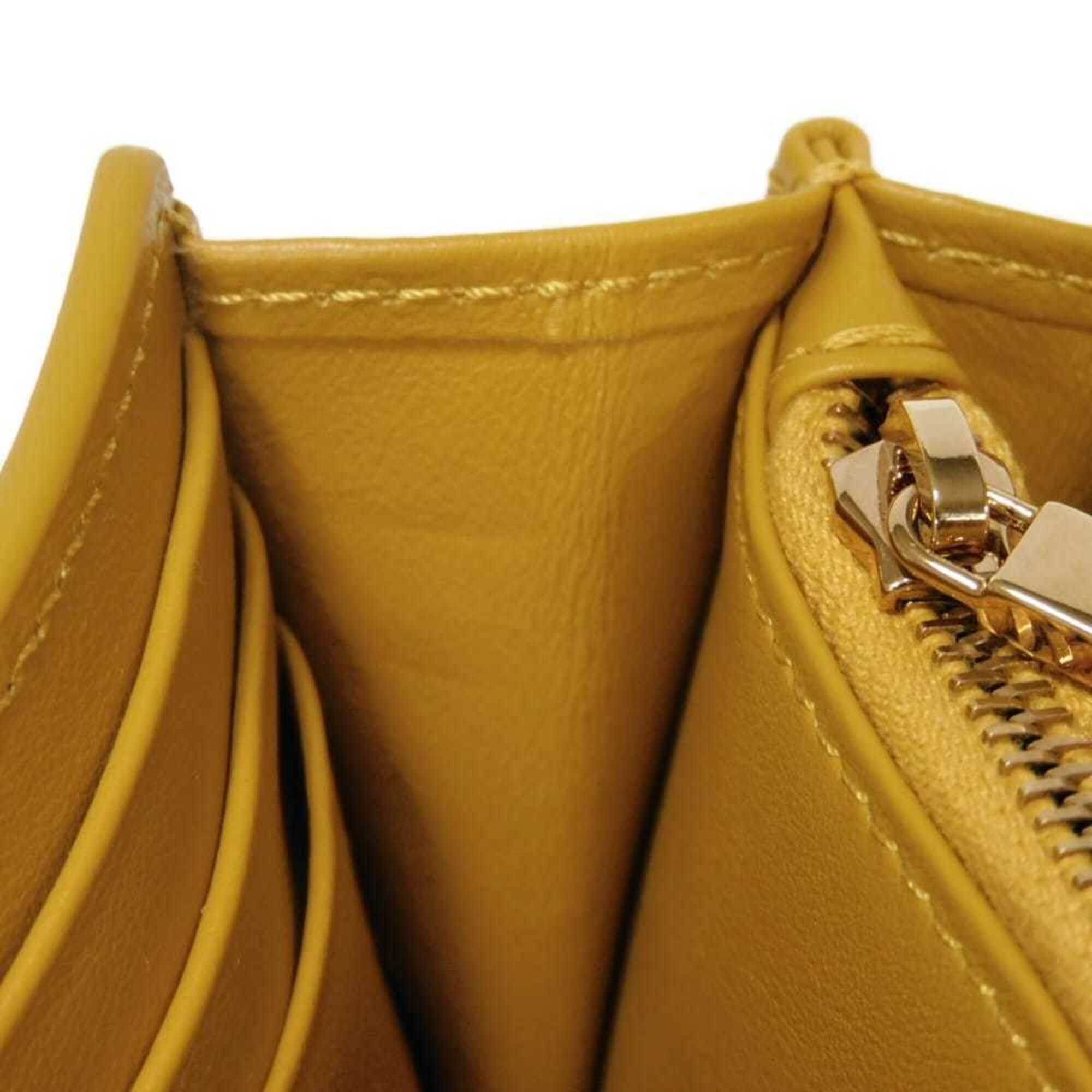 Tod's Mustard Yellow Leather Long Wallet (Bi-Fold) (Pre-Owned)