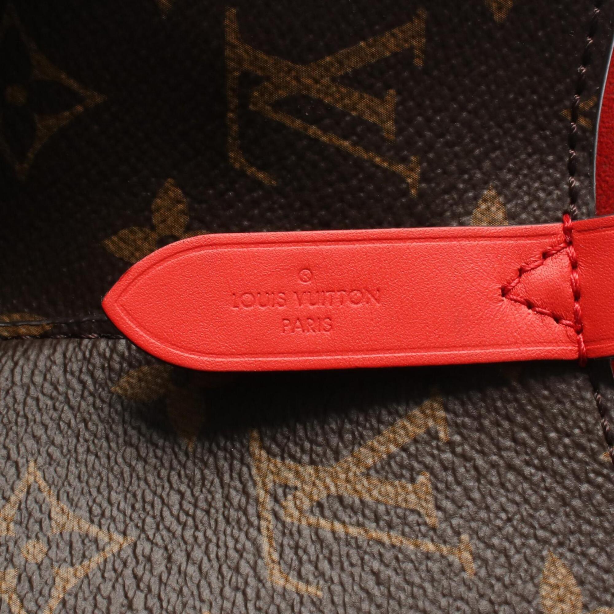 Louis Vuitton Brown Coquelicots Monogram Red Color Coated Canvas Leather Handbag Shoulder Bag (Pre-Owned)
