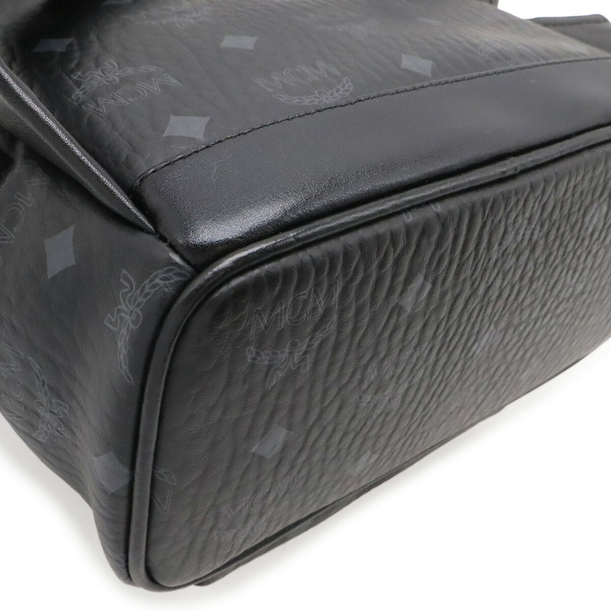 Mcm Visetos Black Coated Canvas Pvc Leather Backpack (Pre-Owned)