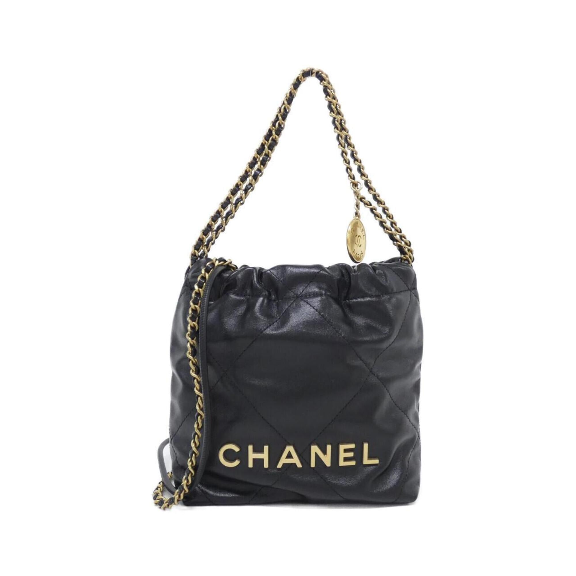Chanel Black Leather Handbag (Pre-Owned)