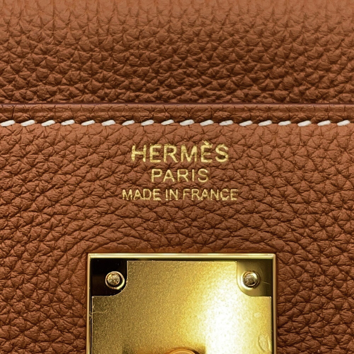 Hermes Gold Togo Leather Handbag (Pre-Owned)