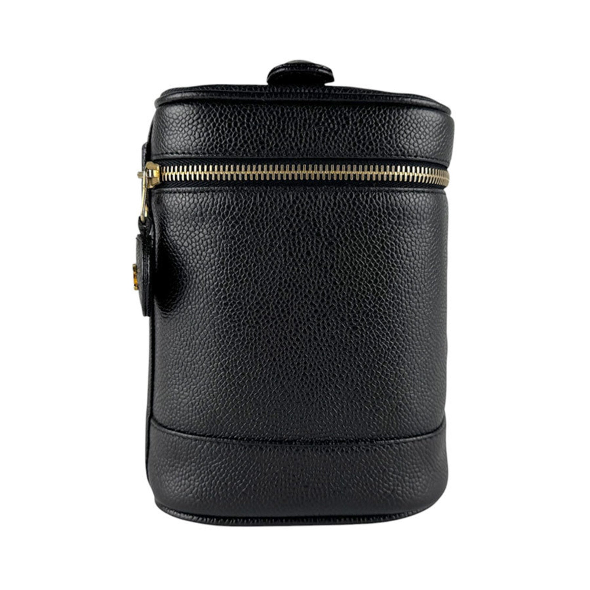 Chanel Black Grained Calfskin Handbag Vanity Bag (Pre-Owned)