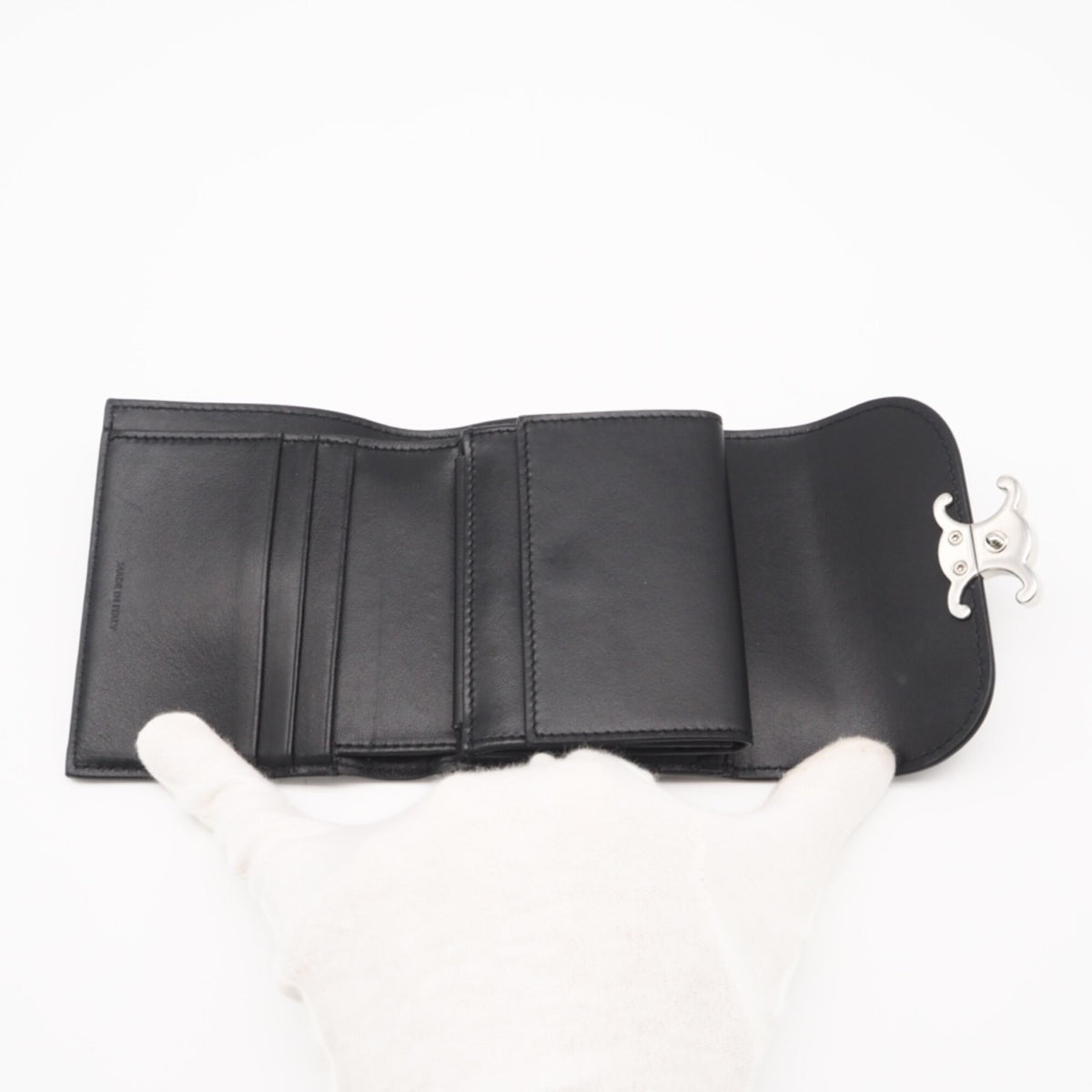 Celine Black Leather Wallet (Tri-Fold) (Pre-Owned)