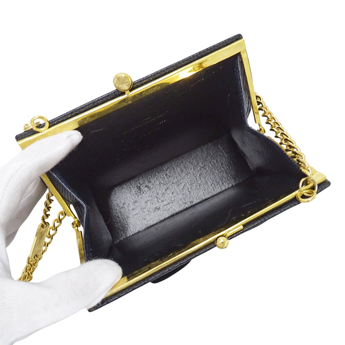 Salvatore Ferragamo Navy Leather Handbag Shoulder Bag (Pre-Owned)