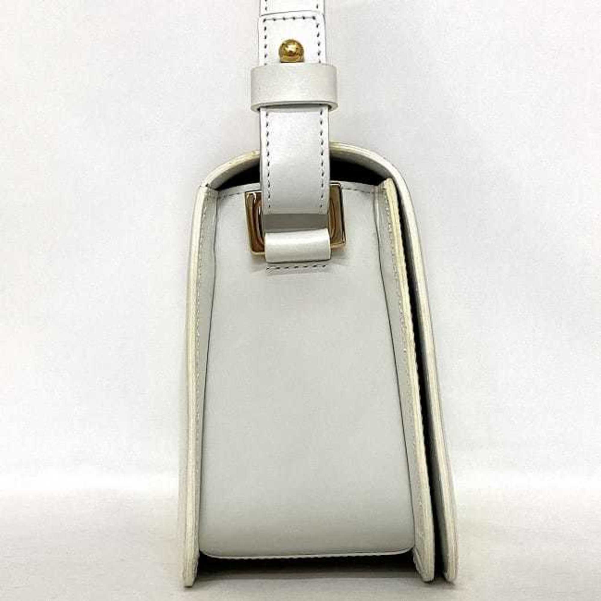 Celine White Leather Handbag Shoulder Bag (Pre-Owned)