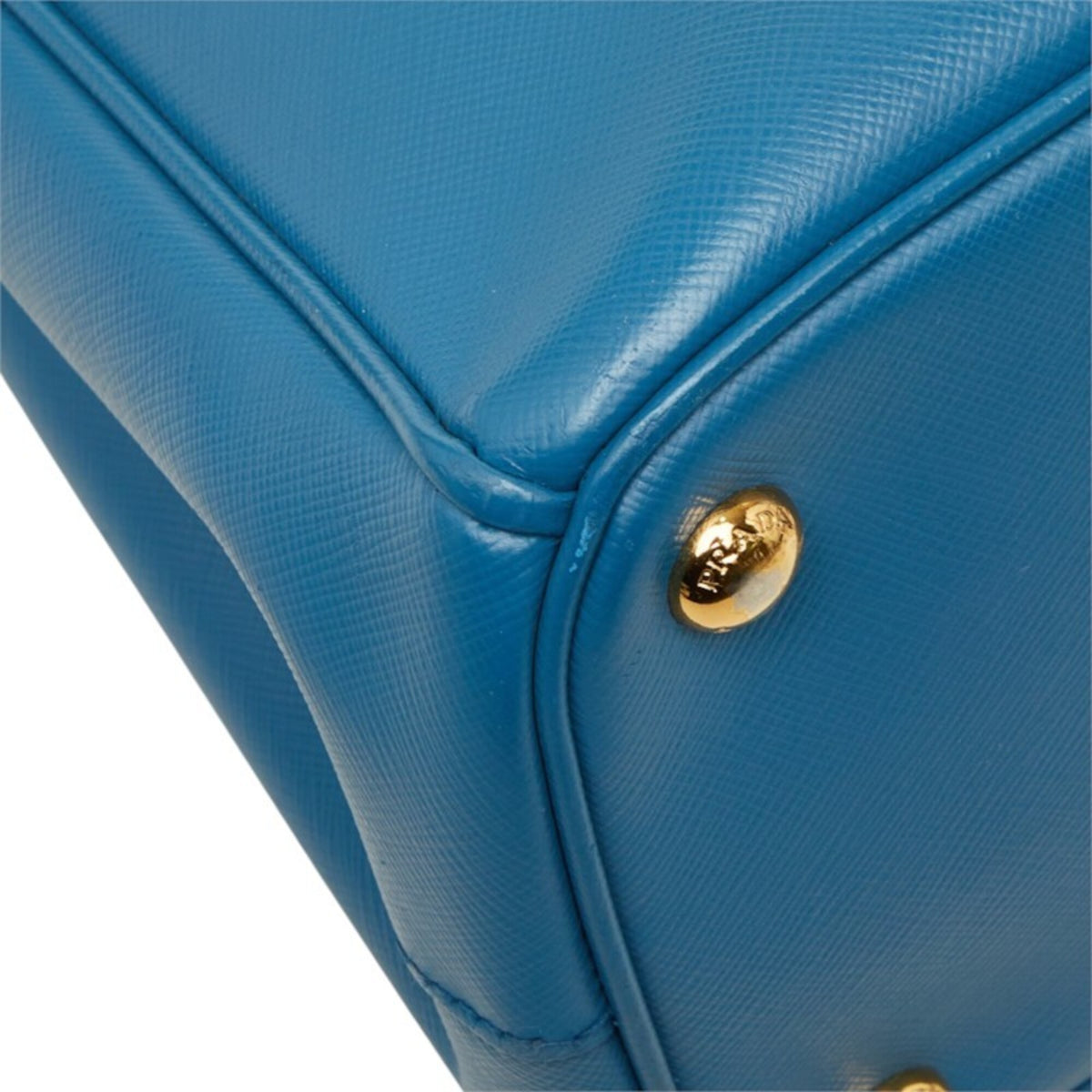 Prada Blue Leather Handbag Shoulder Bag (Pre-Owned)