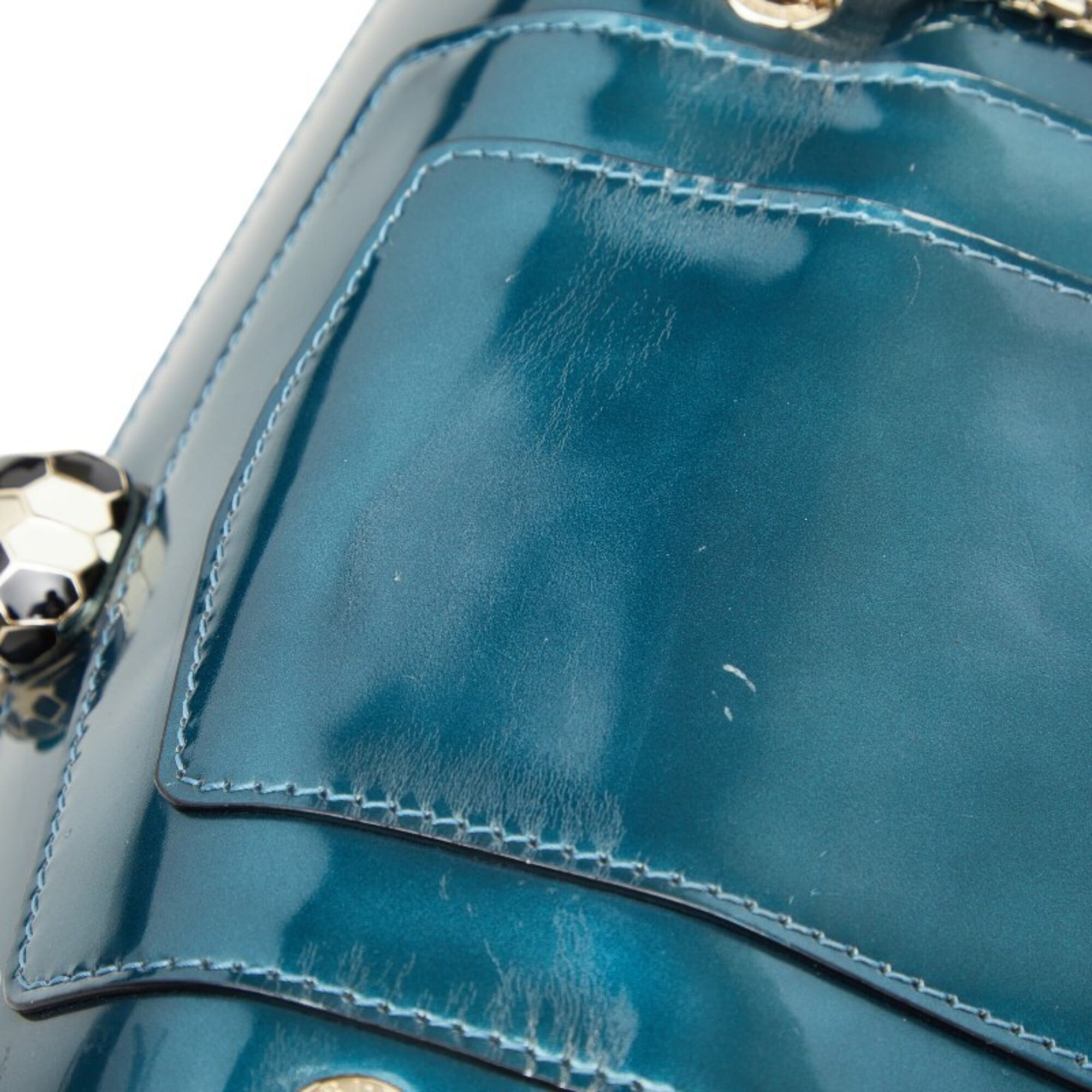 Bvlgari Blue Patent Leather Shoulder Bag (Pre-Owned)
