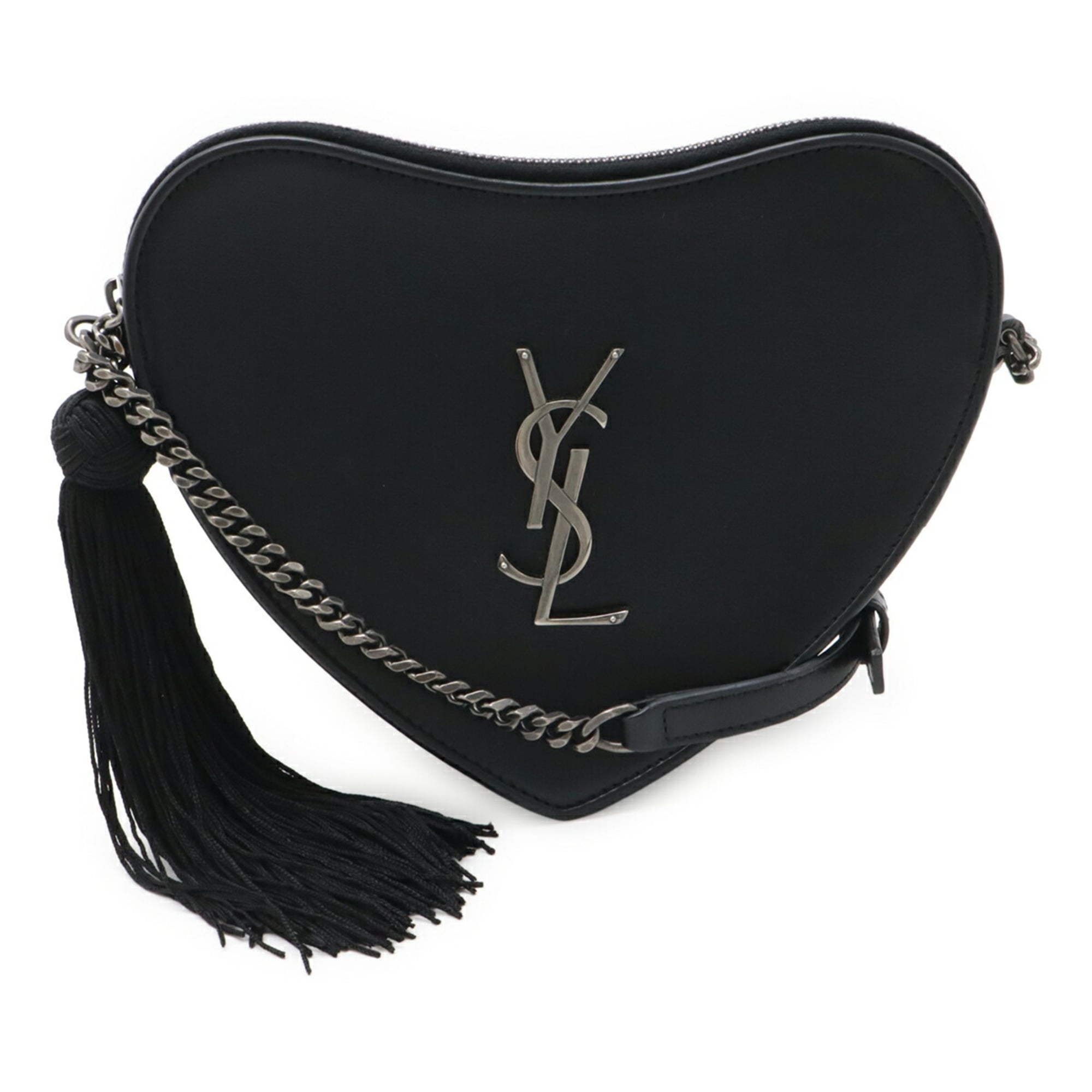 Yves Saint Laurent Black Leather Pochette Shoulder Bag (Pre-Owned)