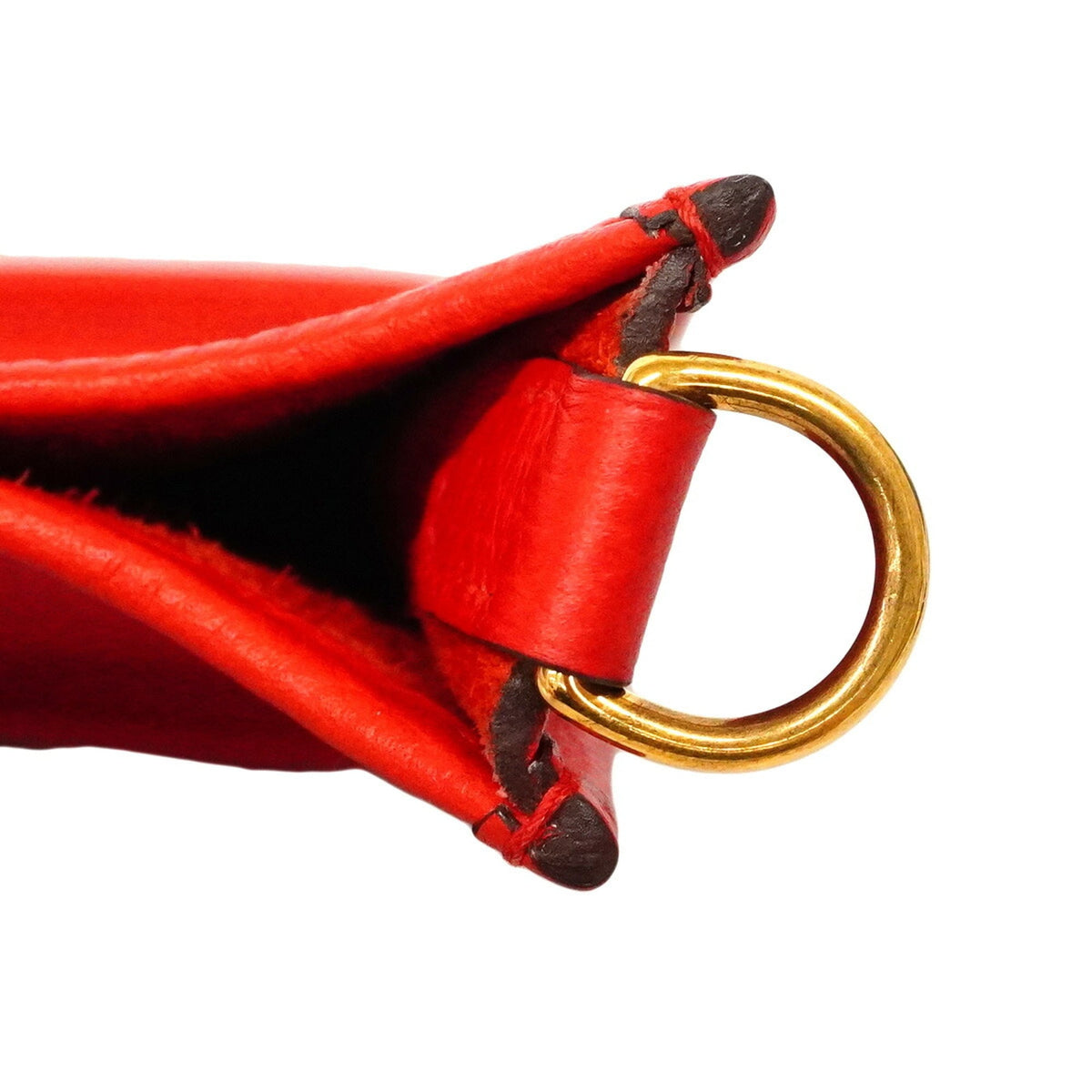 Hermes Red Color Taurillon Clemence Leather Shoulder Bag (Pre-Owned)