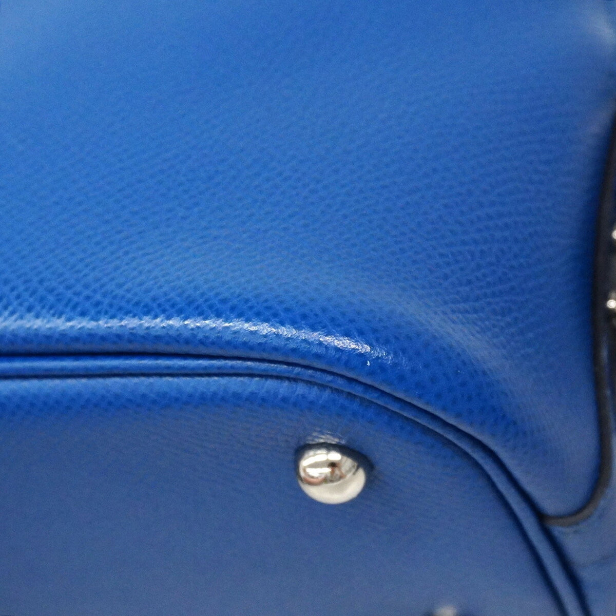 Hermes Blue Leather Handbag (Pre-Owned)
