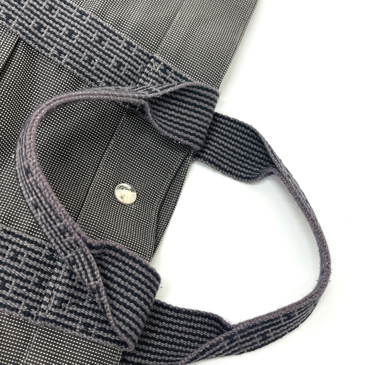 Hermes Gray Canvas Handbag Tote Bag (Pre-Owned)