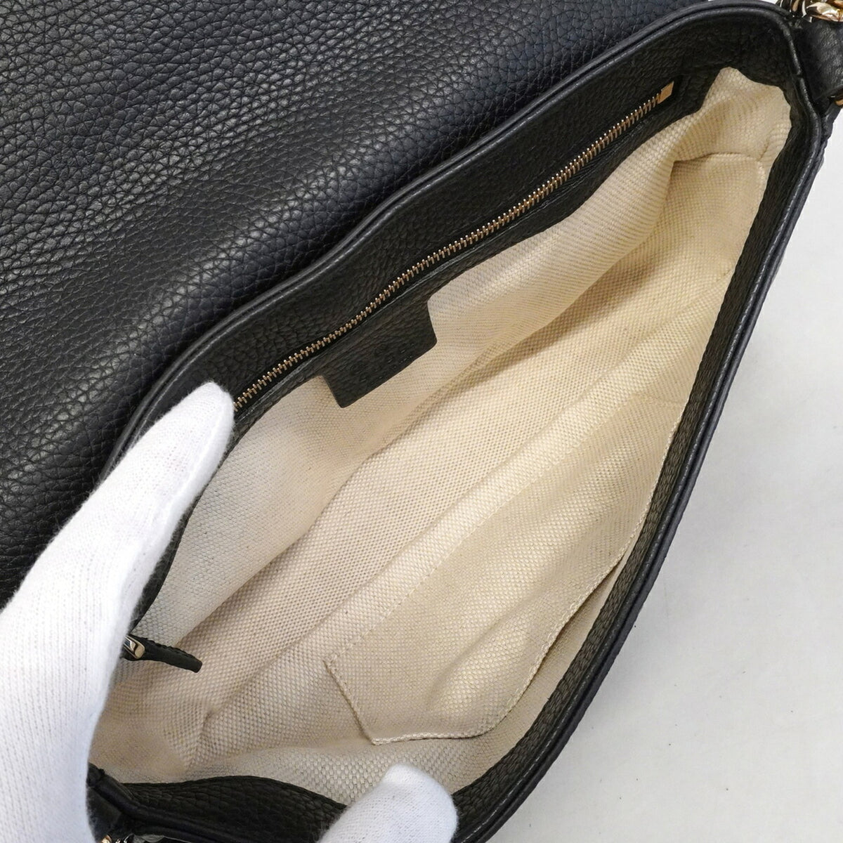 Gucci Black Leather Shoulder Bag (Pre-Owned)