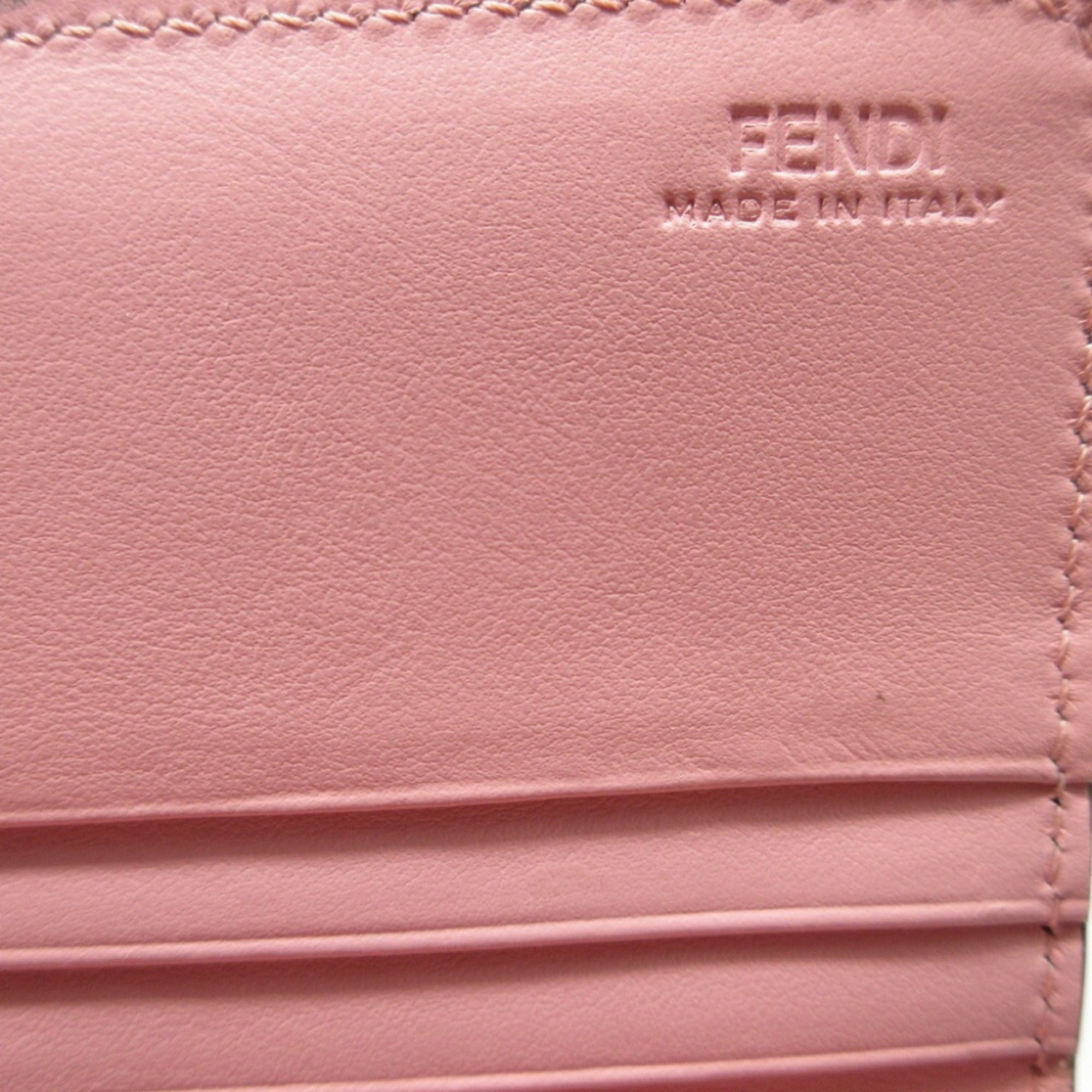 Fendi Pink Leather Long Wallet (Bi-Fold) (Pre-Owned)