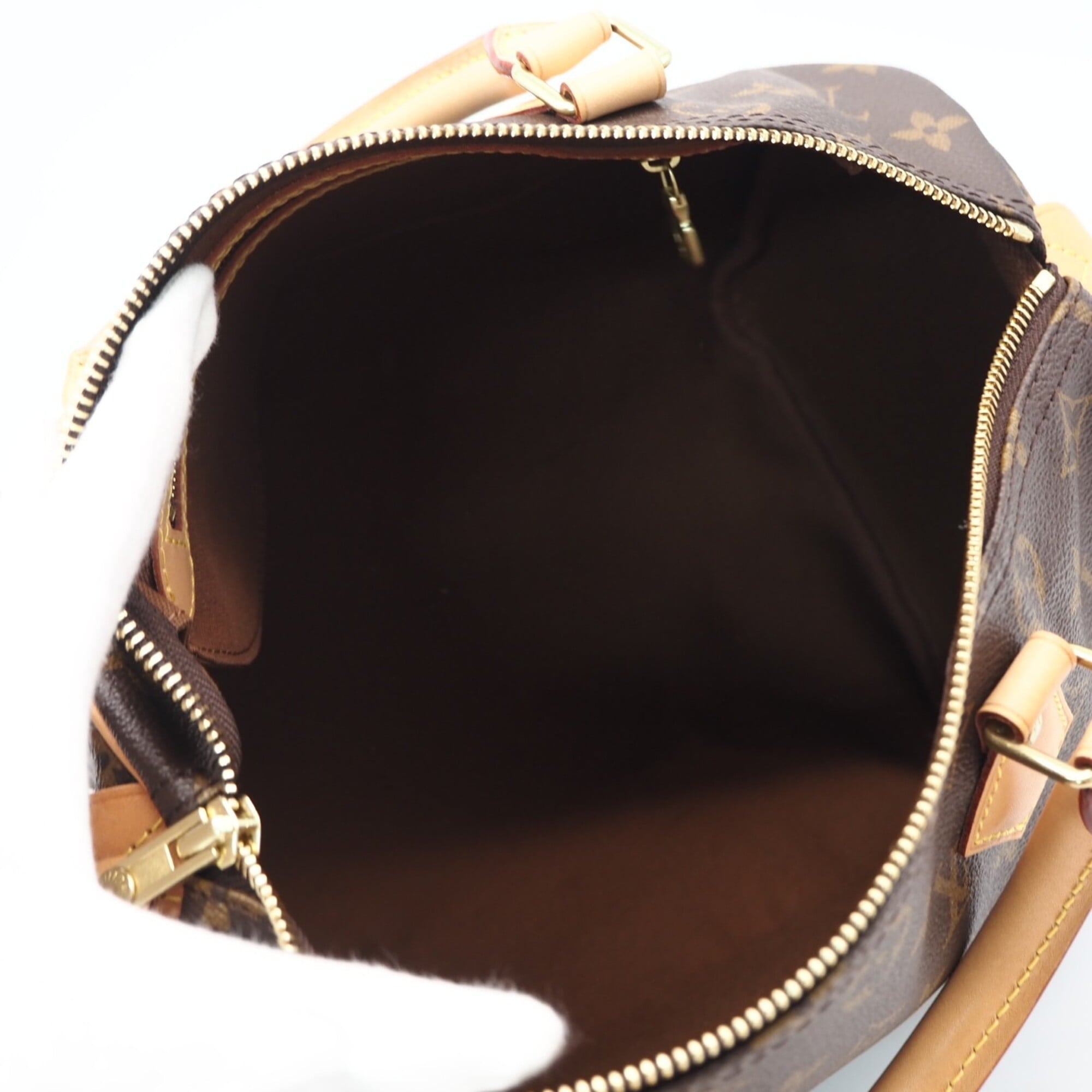 Louis Vuitton Beige Brown Coated Canvas Handbag (Pre-Owned)