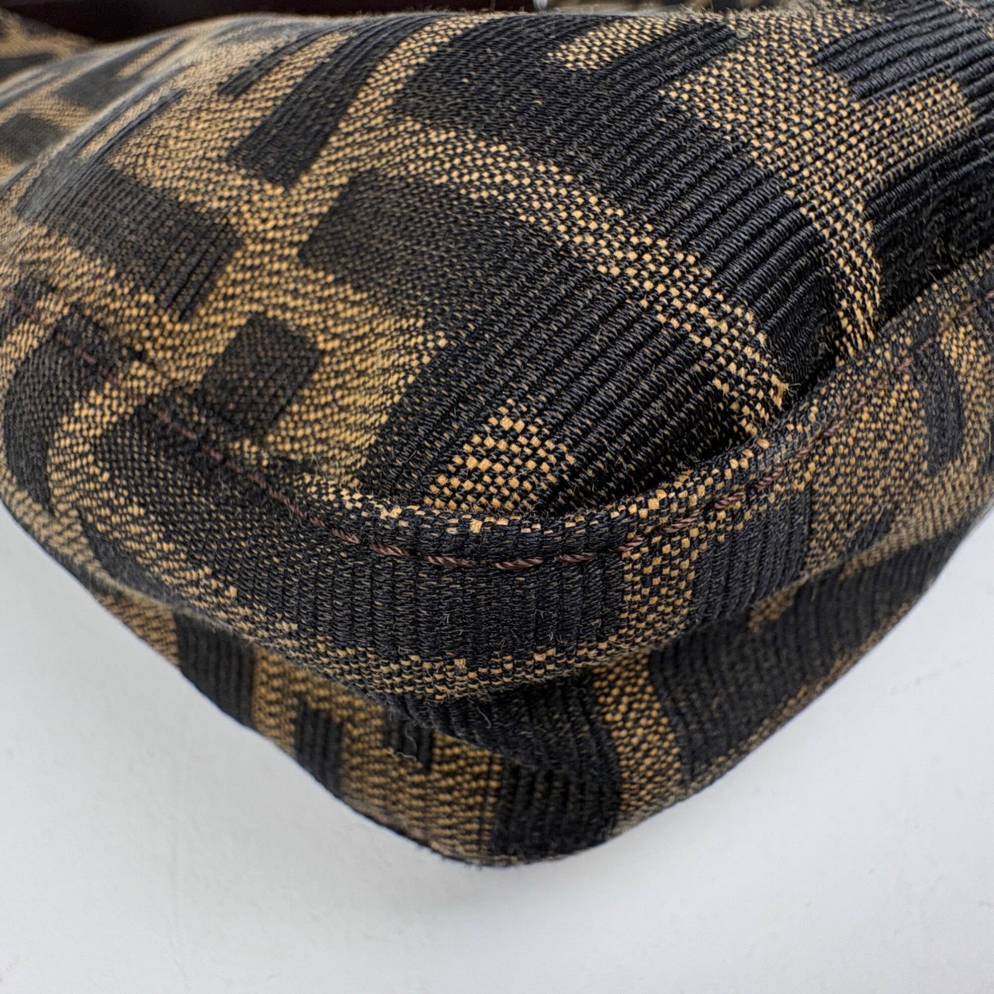 Fendi Brown Canvas Leather Shoulder Bag (Pre-Owned)