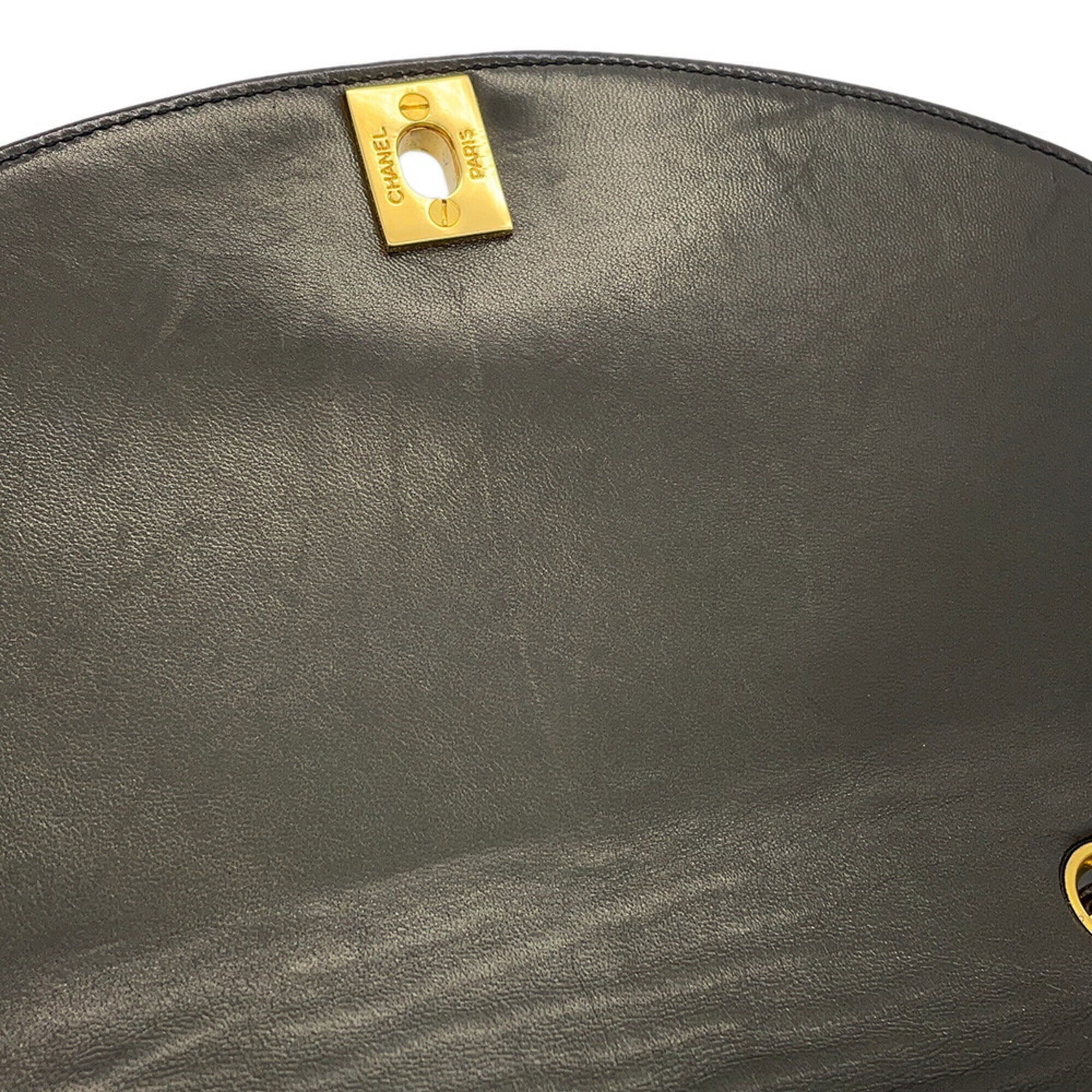 Chanel Matelasse Dark Brown Leather Handbag Shoulder Bag (Pre-Owned)