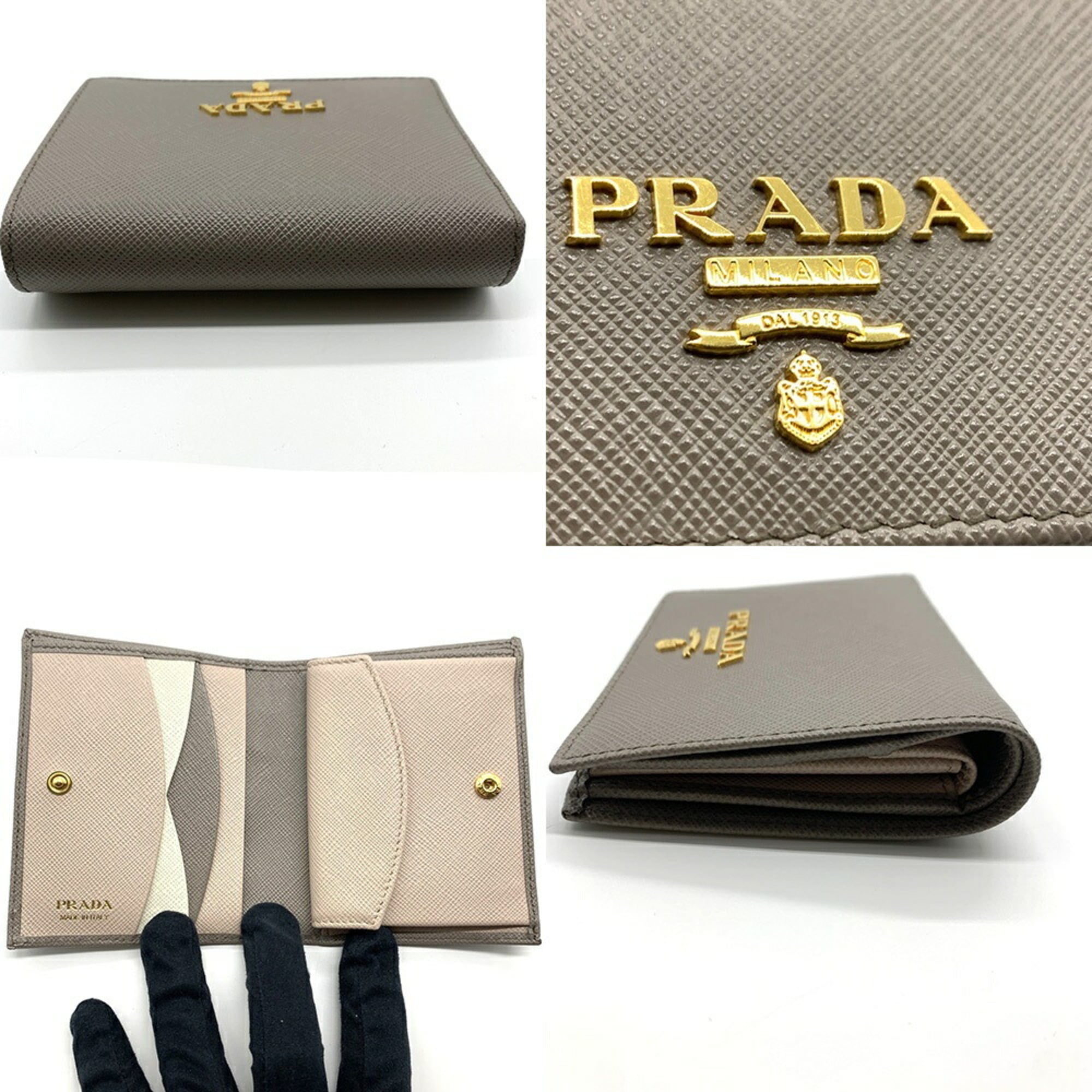 Prada Grayish Saffiano Wallet (Bi-Fold) (Pre-Owned)