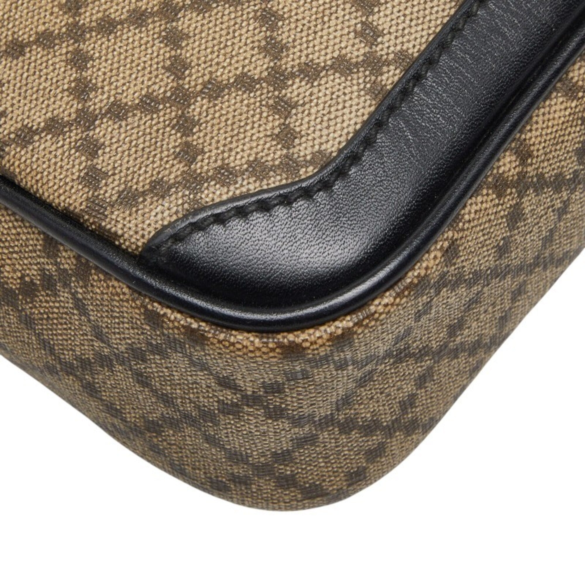 Gucci Diamante Beige Black Pvc Leather Clutch Bag (Pre-Owned)