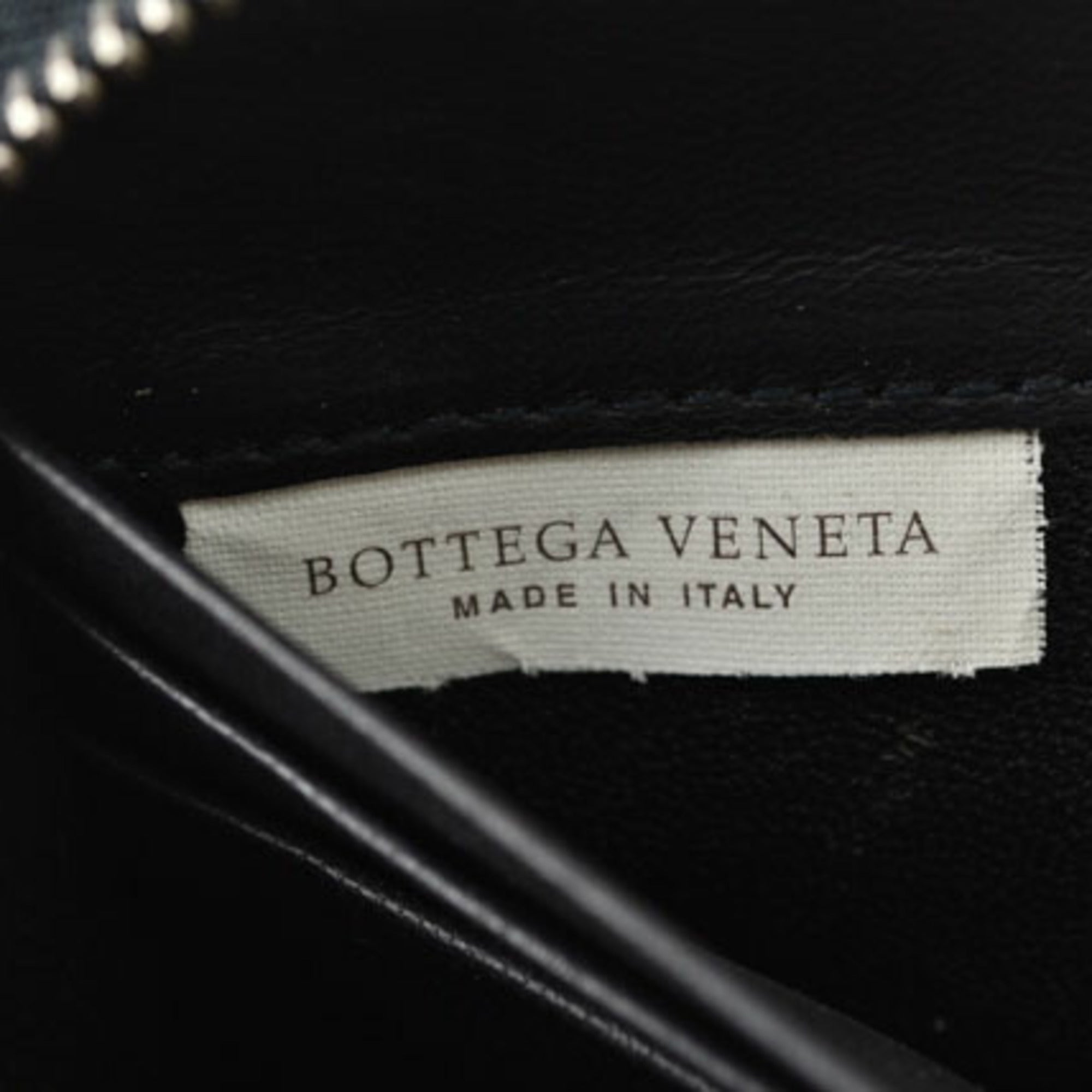 Bottega Veneta Navy Leather Long Wallet (Bi-Fold) (Pre-Owned)
