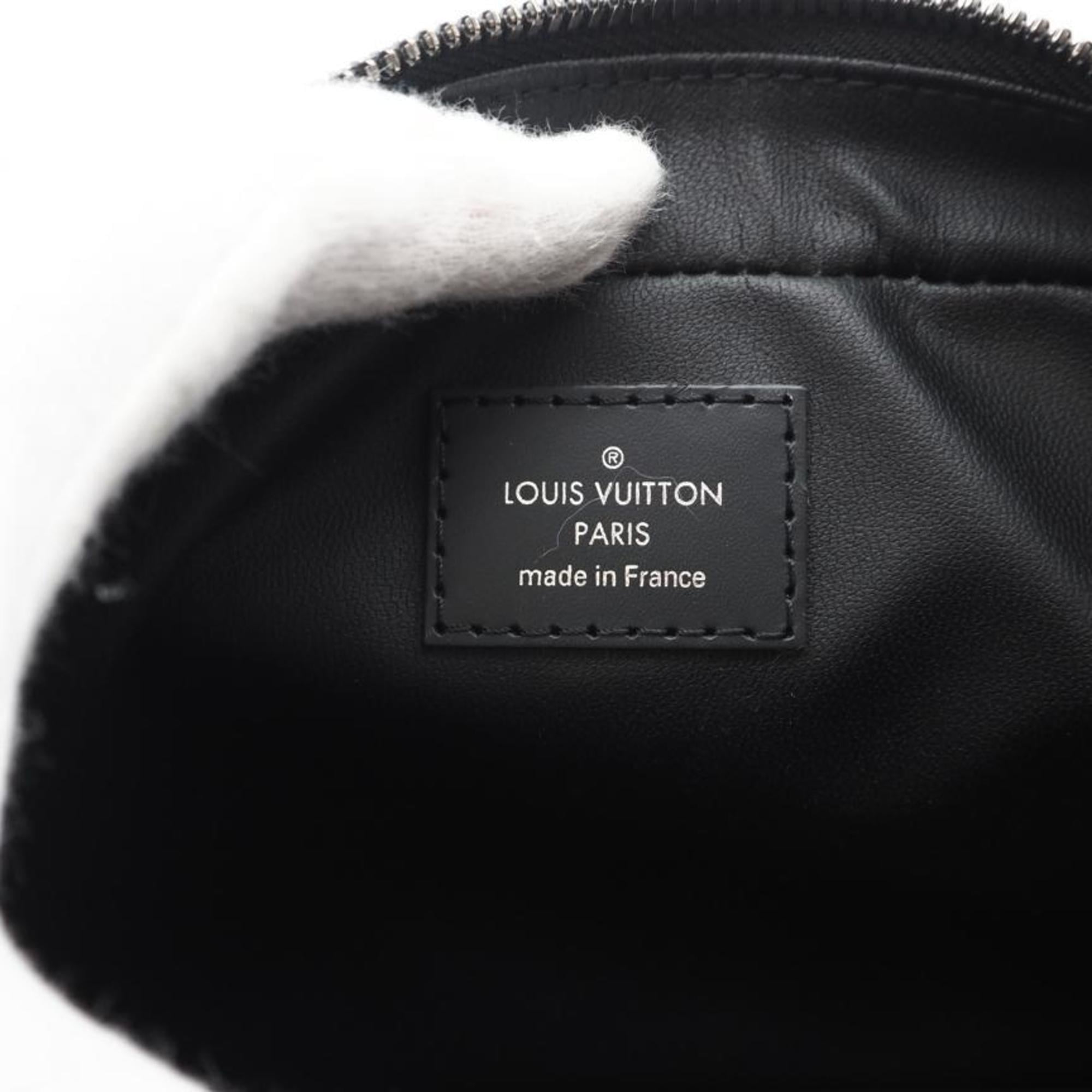 Louis Vuitton Black Gray Coated Canvas Clutch Bag (Pre-Owned)