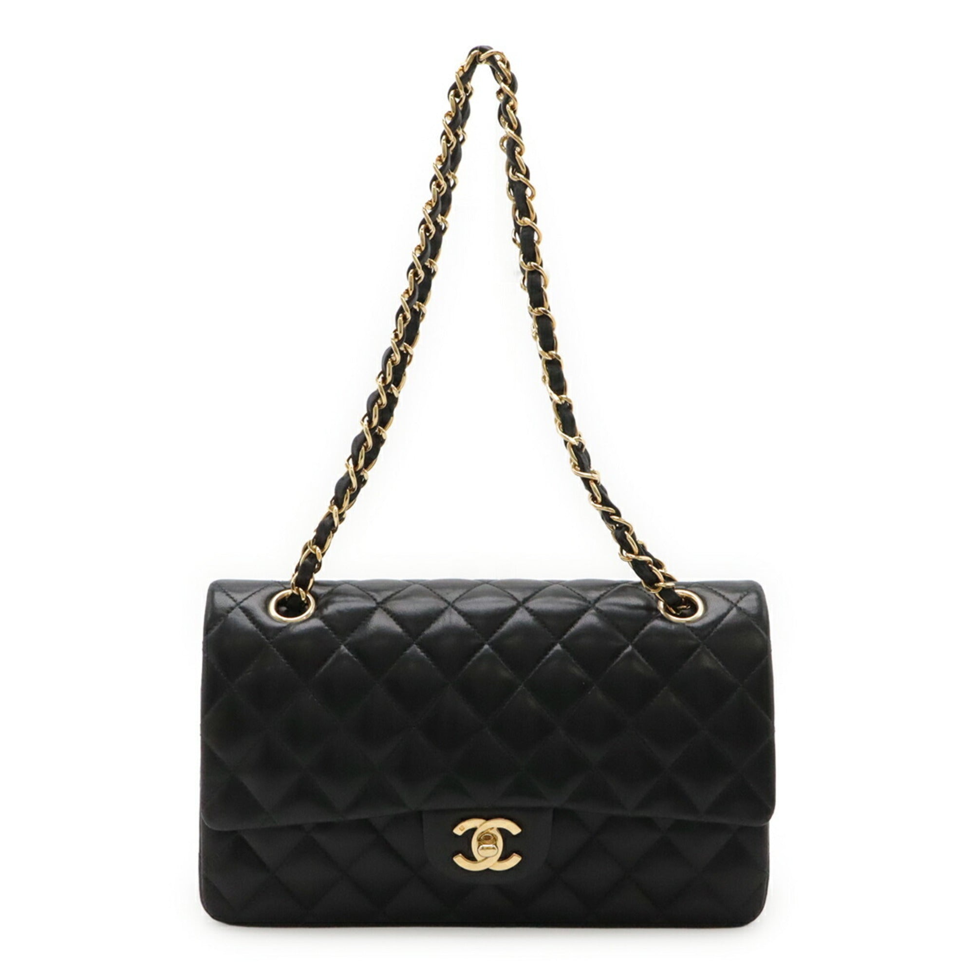 Chanel Matelasse Black Leather Shoulder Bag (Pre-Owned)
