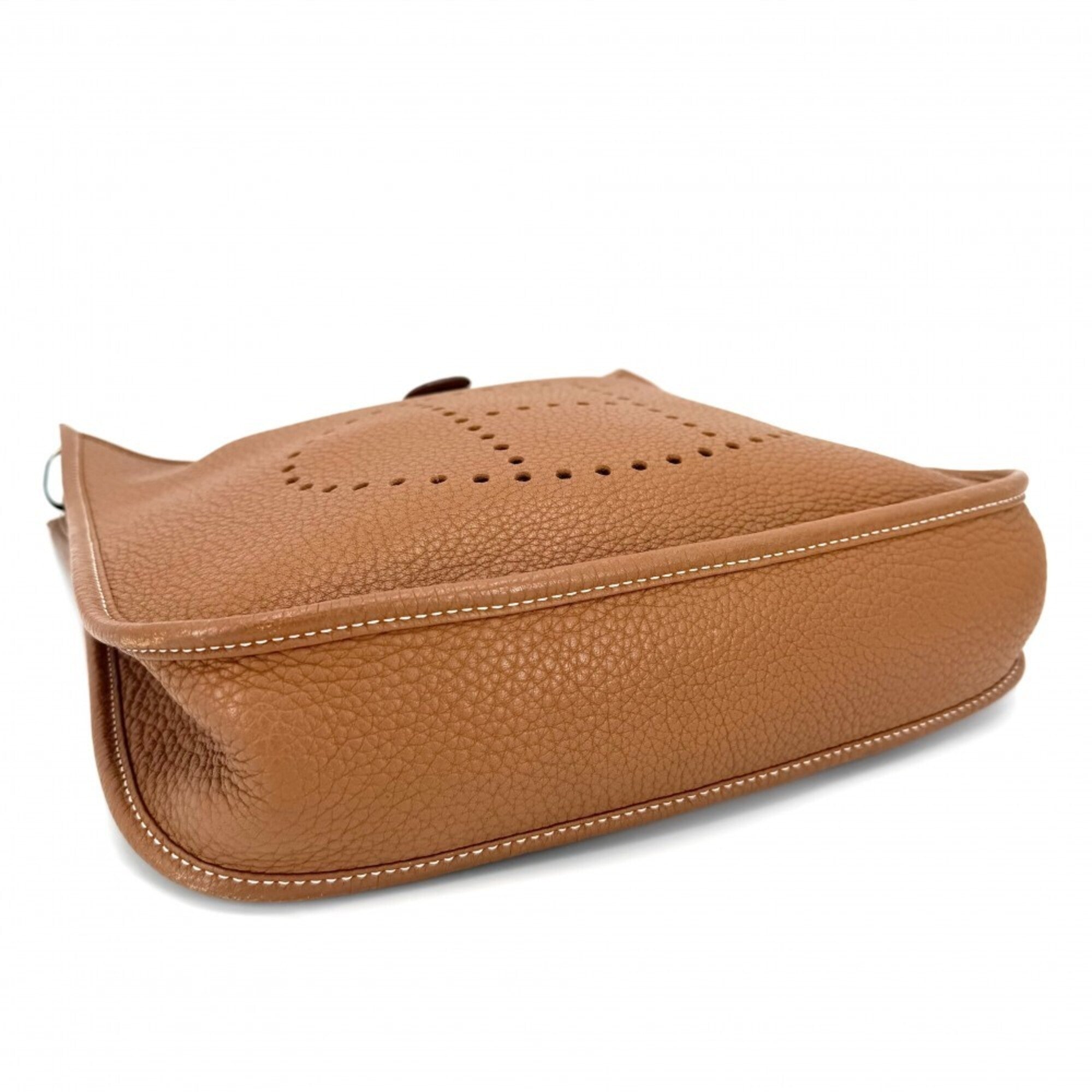 Hermes Evelyne Brown Leather Shoulder Bag (Pre-Owned)