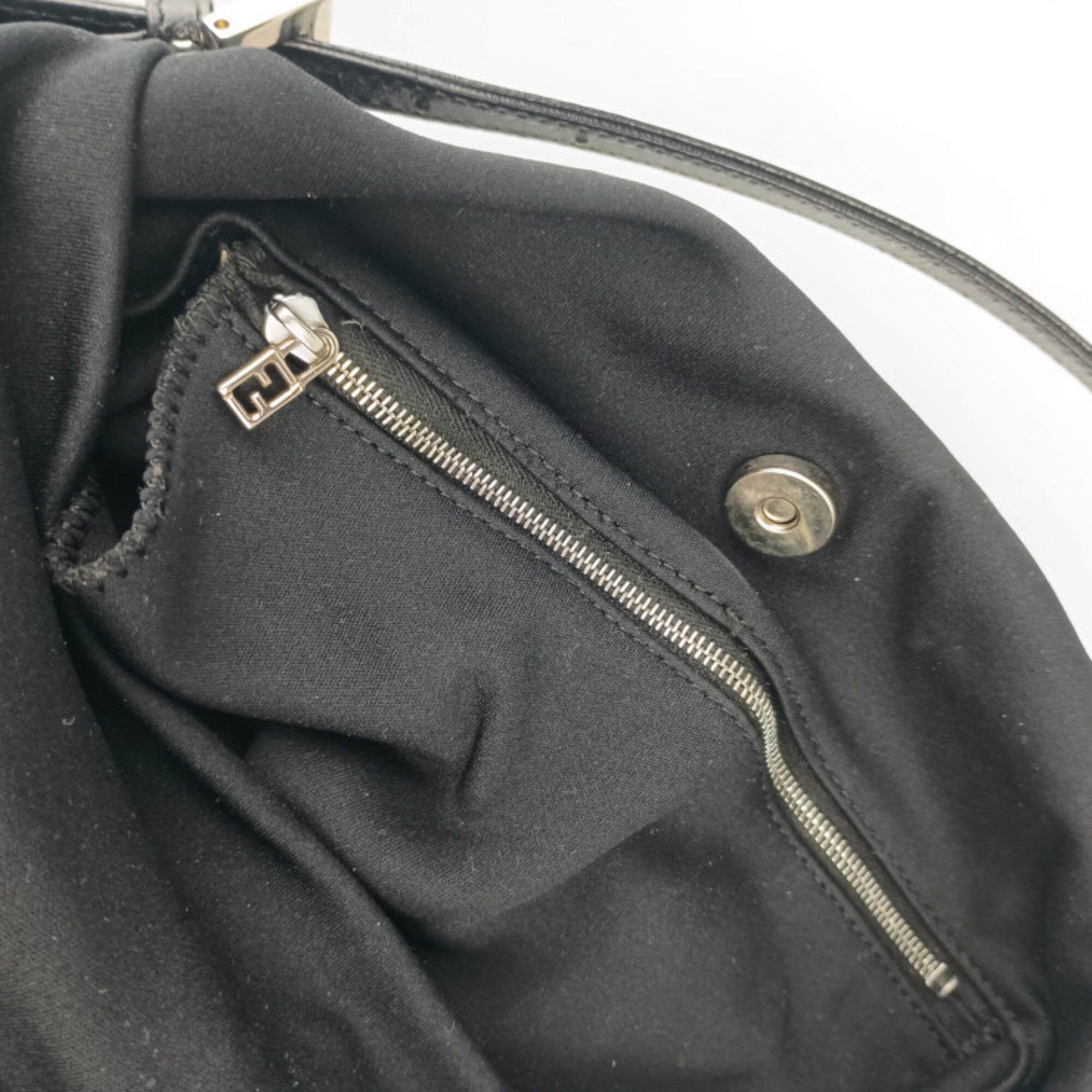 Fendi Black Canvas Handbag Shoulder Bag (Pre-Owned)