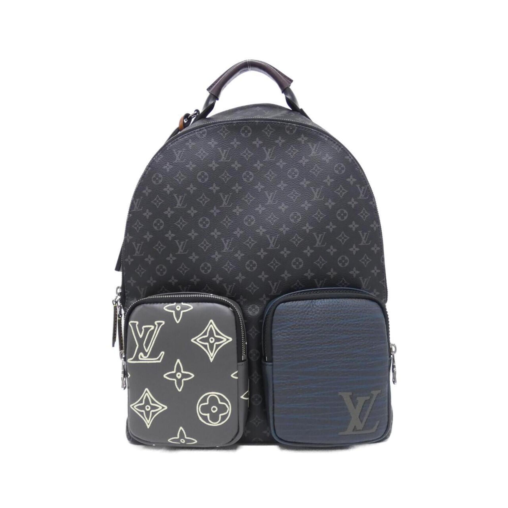 Louis Vuitton Black Coated Canvas Backpack (Pre-Owned)