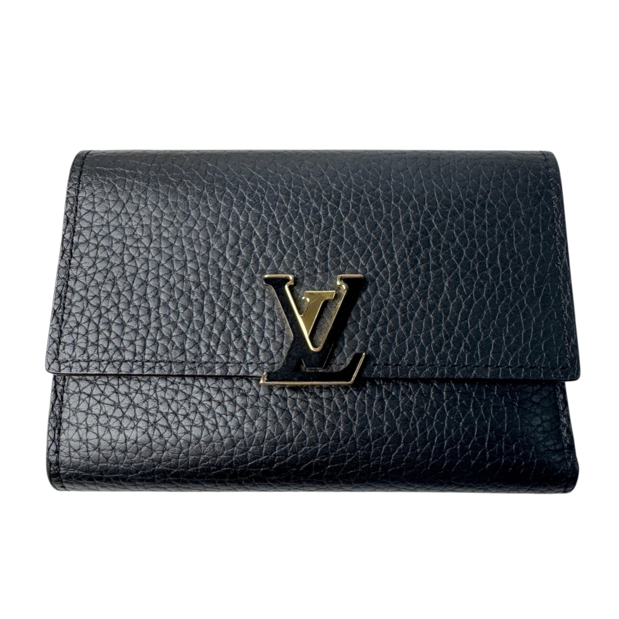 Louis Vuitton Black Hot Pink Leather Wallet (Tri-Fold) (Pre-Owned)