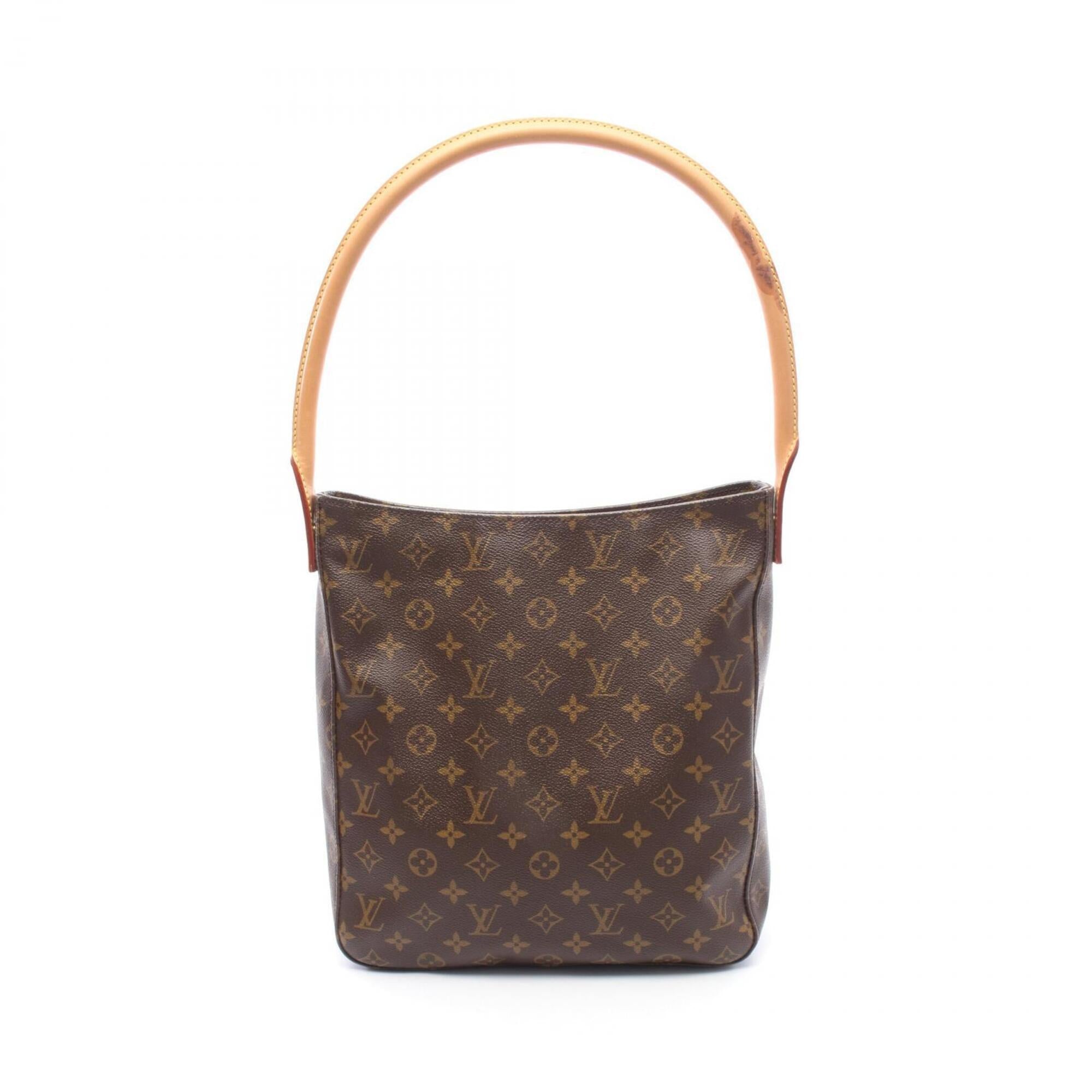 Louis Vuitton Monogram Brown Coated Canvas Leather Handbag Shoulder Bag (Pre-Owned)