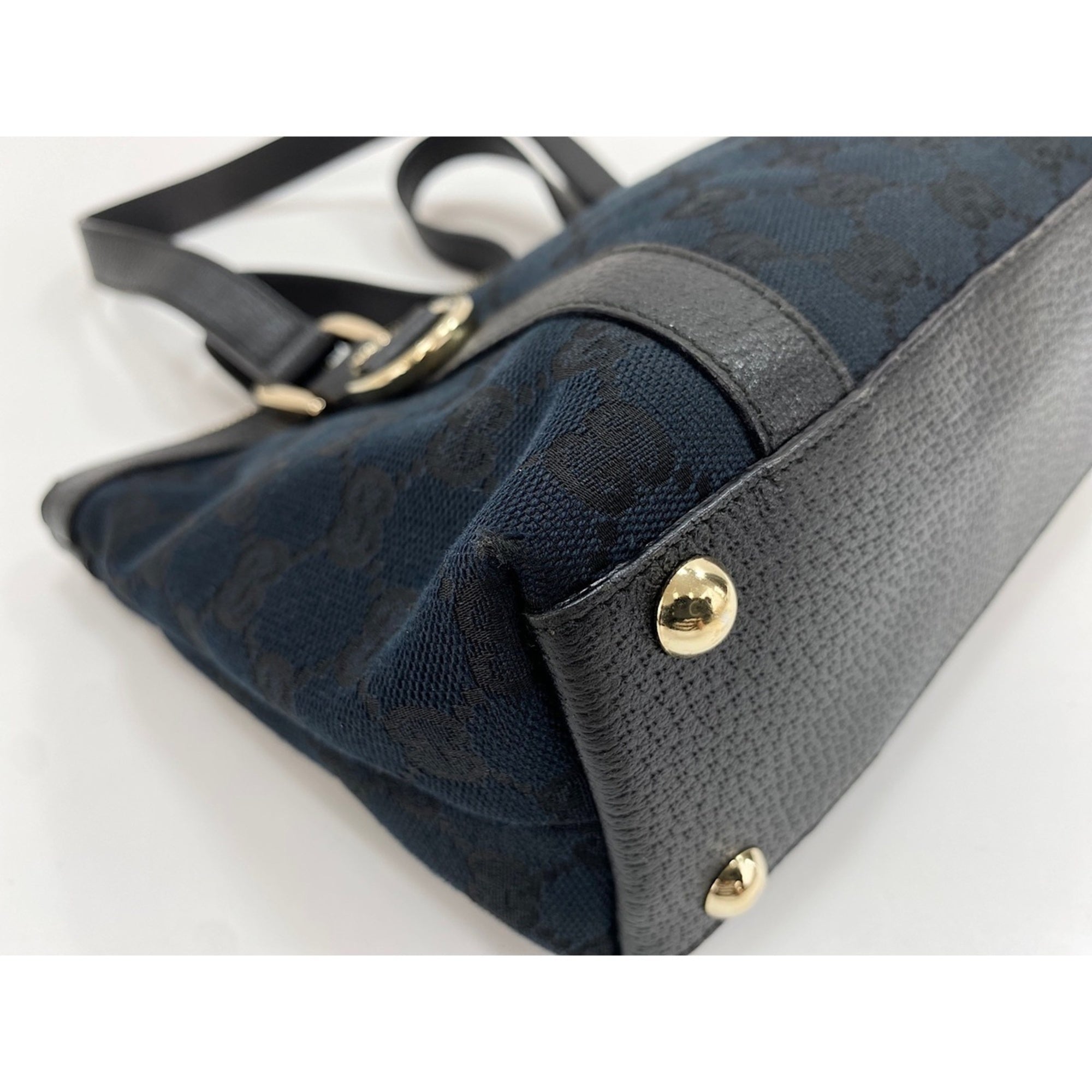 Gucci Clear Navy Gg Canvas Handbag (Pre-Owned)