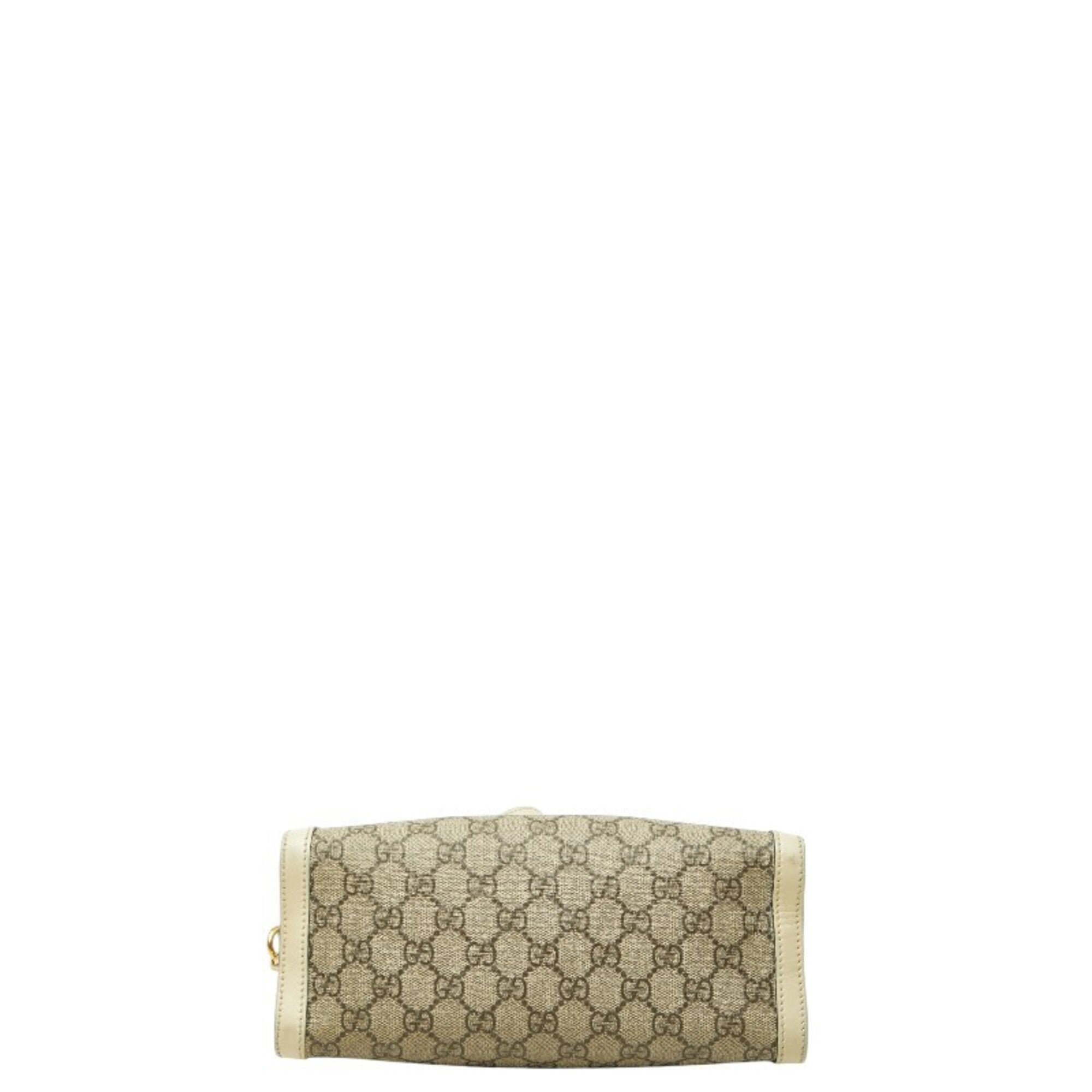 Gucci Beige Ivory Leather Pvc Shoulder Bag (Pre-Owned)