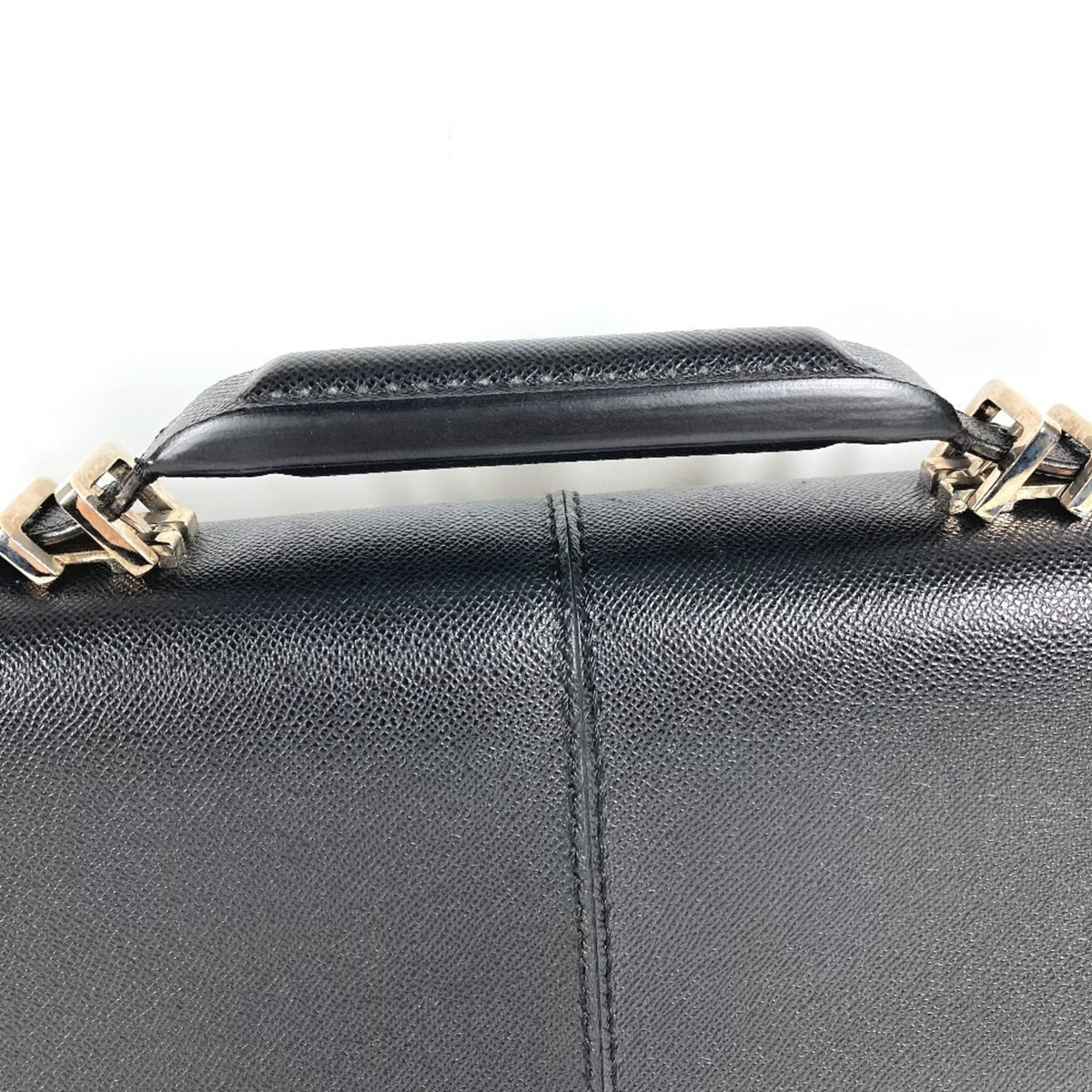Bally Black Leather Briefcase Handbag (Pre-Owned)