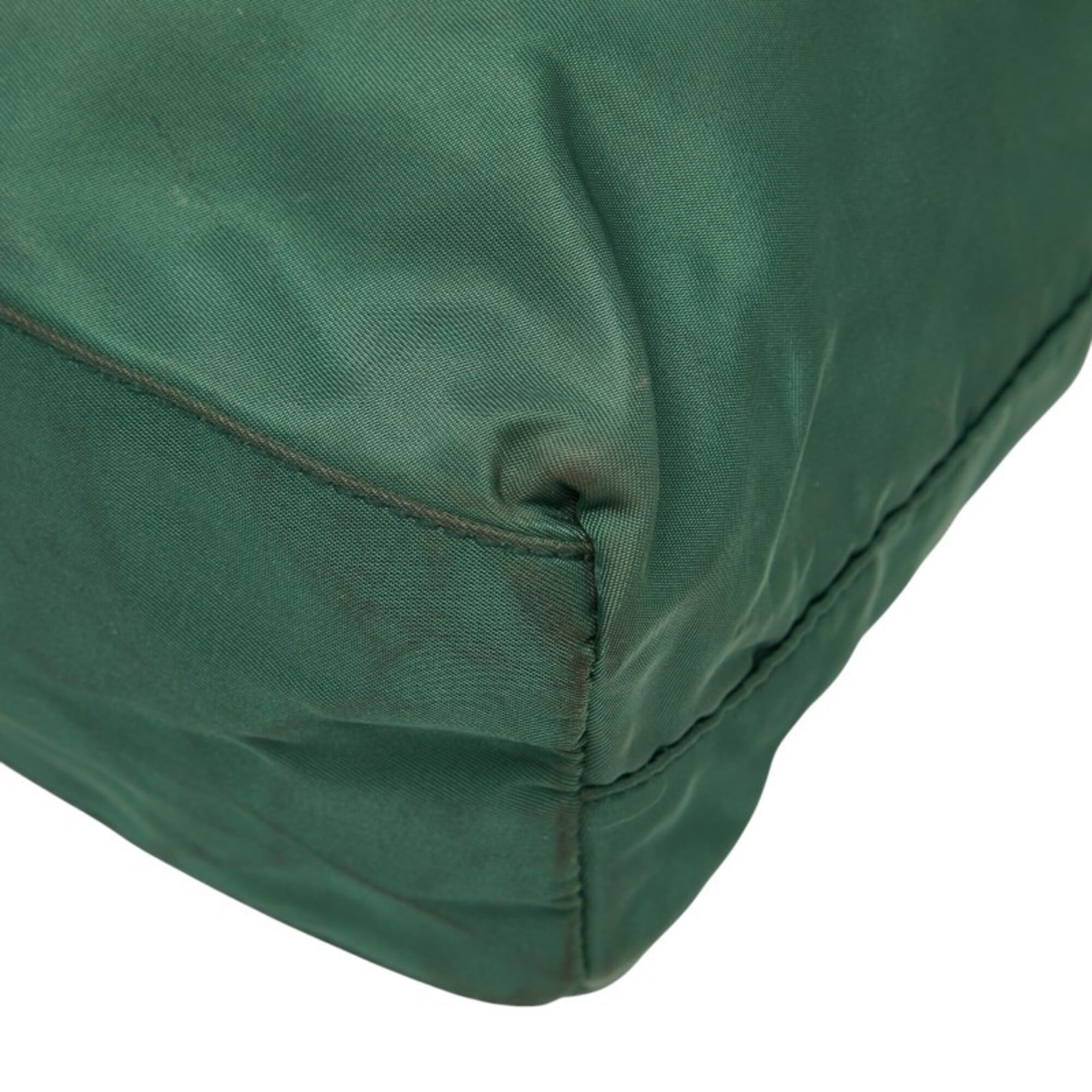 Prada Green Nylon Shoulder Bag Tote Bag (Pre-Owned)