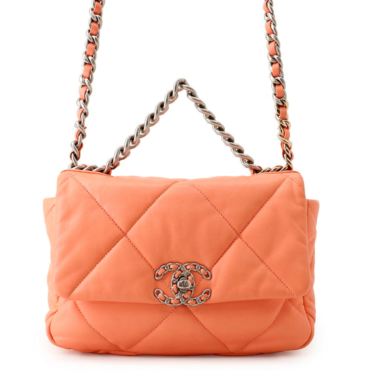 Chanel Matelasse Salmon Pink Leather Handbag Shoulder Bag (Pre-Owned)