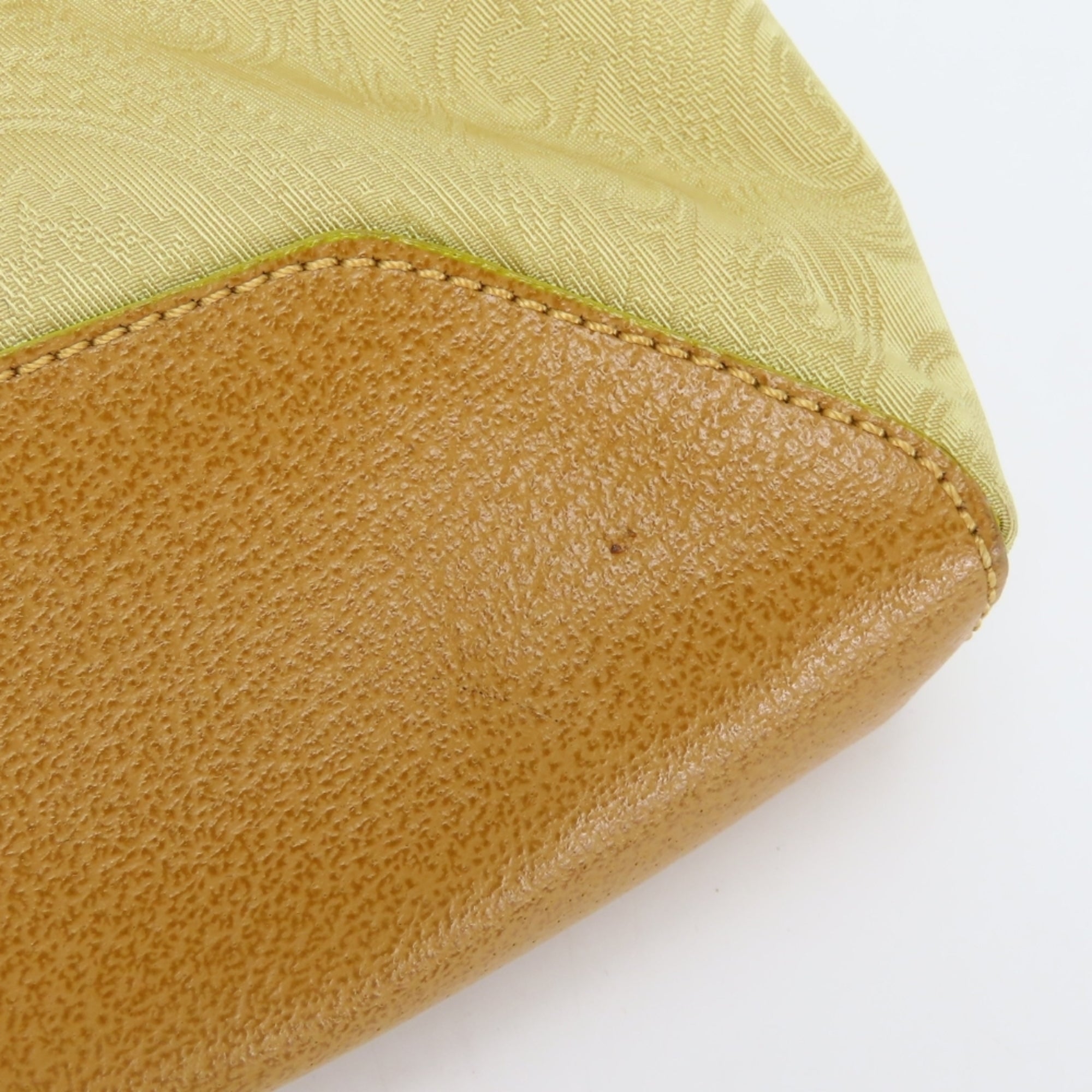Etro Beige Brown Yellow Nylon Leather Shoulder Bag (Pre-Owned)