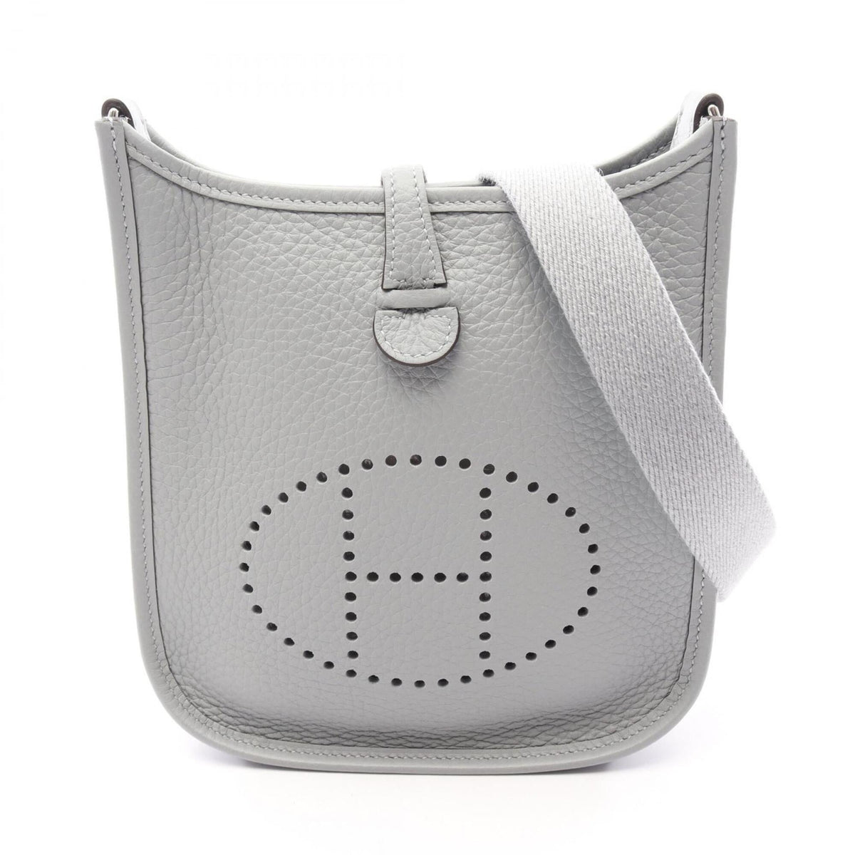 Hermes Gray Taurillon Clemence Leather Handbag Shoulder Bag (Pre-Owned)