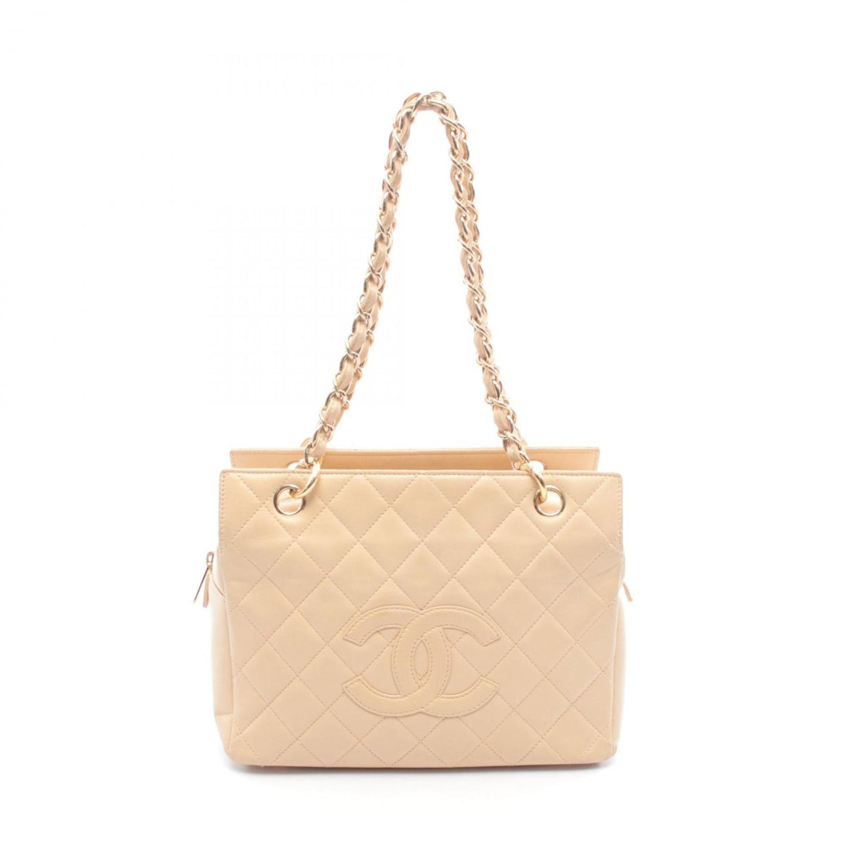 Chanel Beige Leather Handbag Shoulder Bag (Pre-Owned)