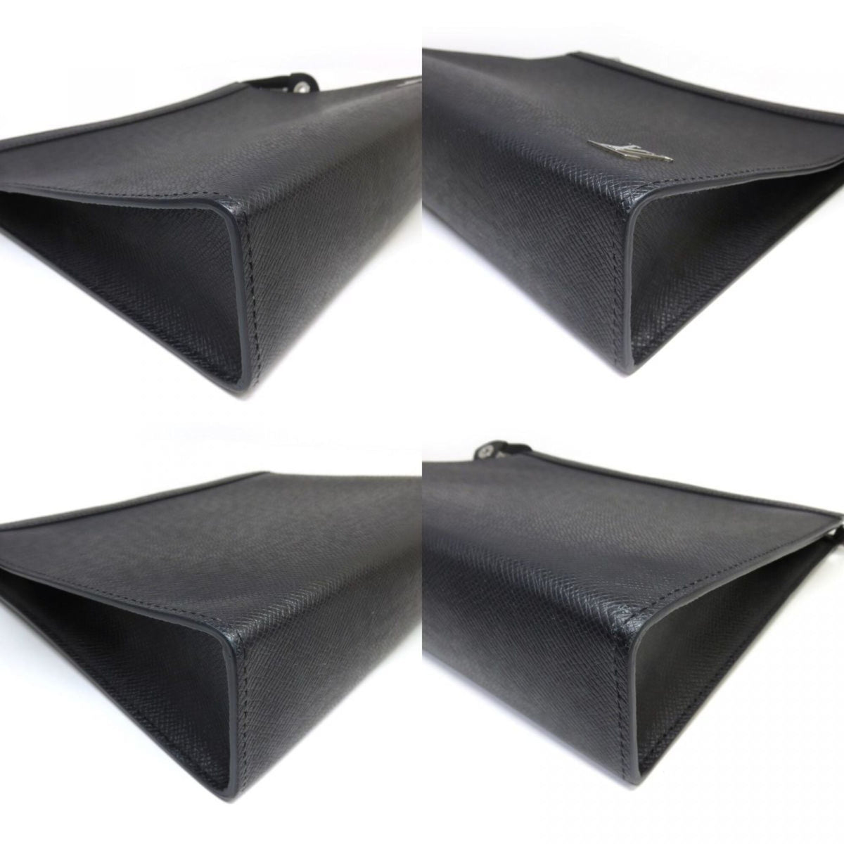 Louis Vuitton Black Taiga Leather Clutch Bag Pochette (Pre-Owned)