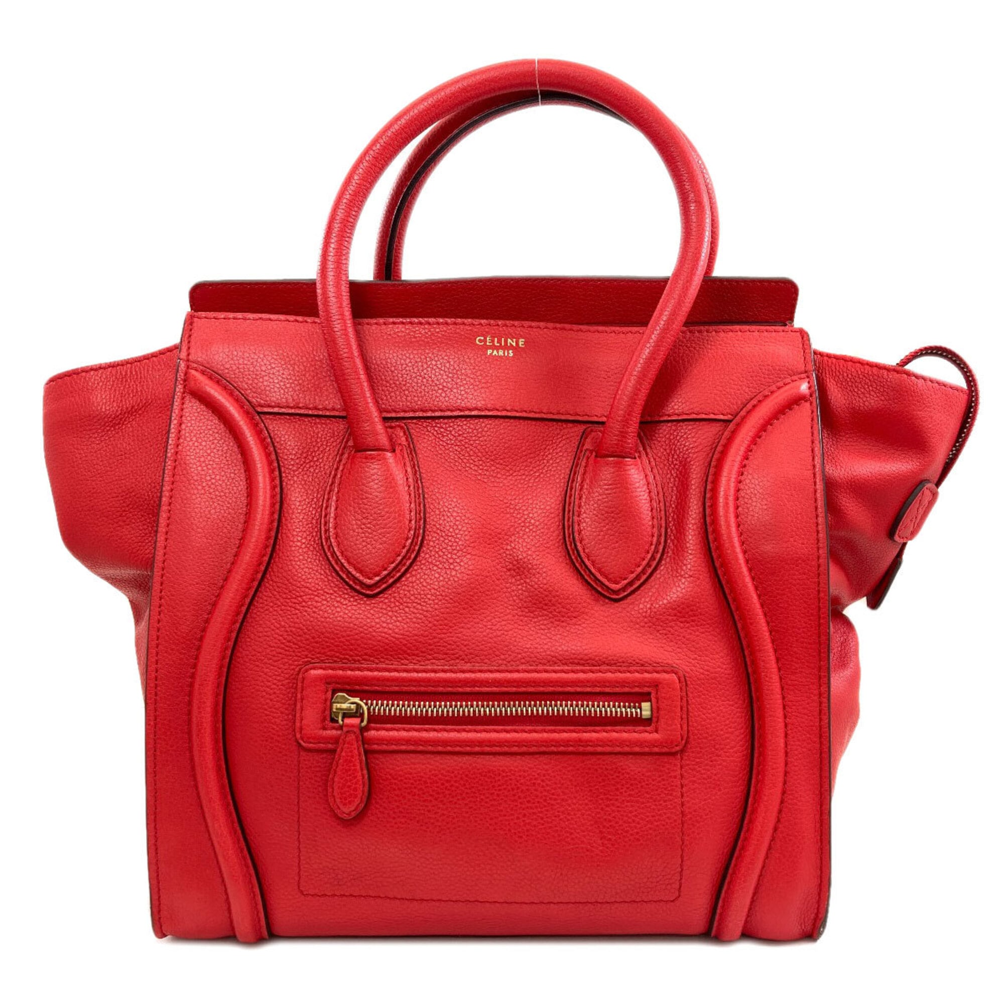 Celine Luggage Red Color Leather Handbag (Pre-Owned)