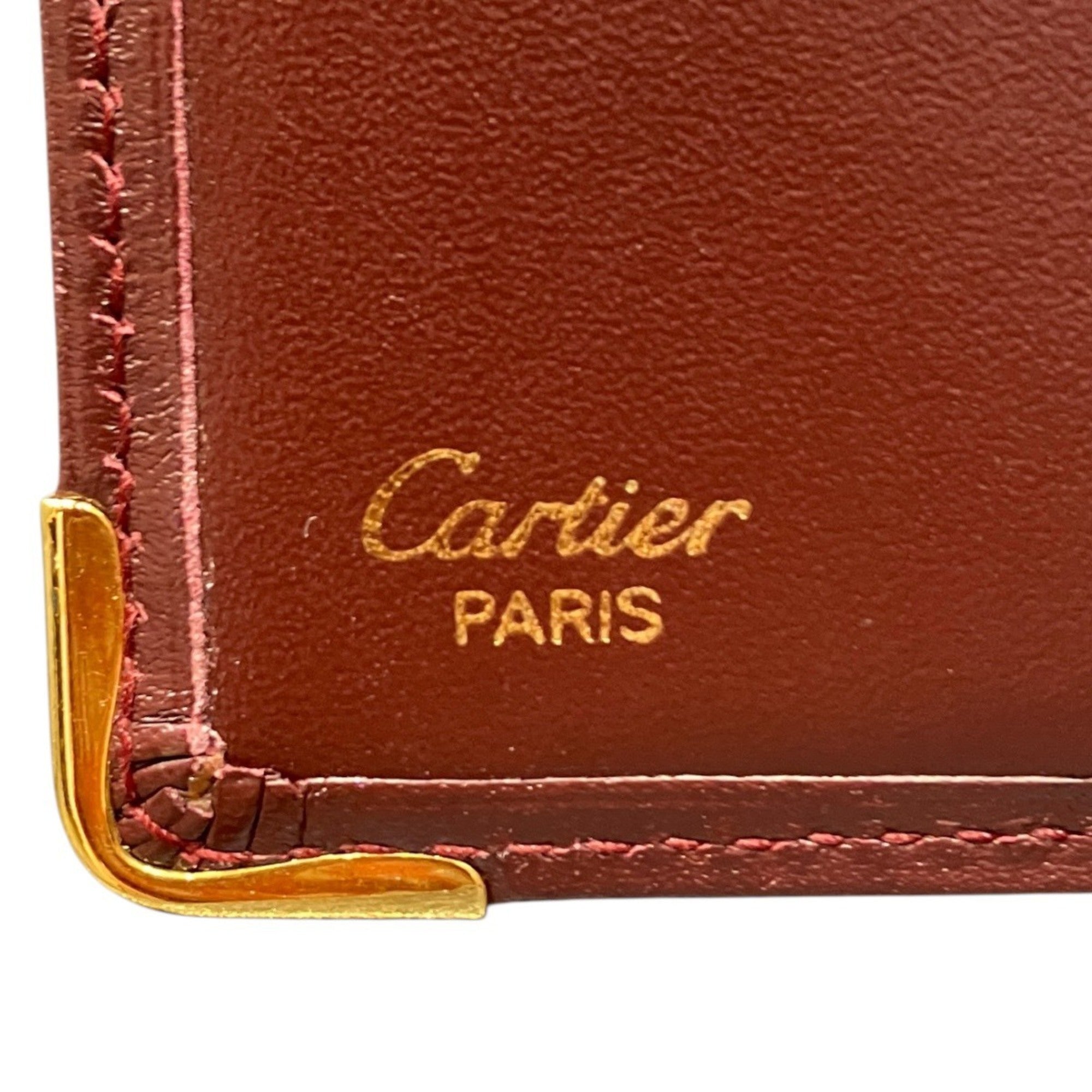 Cartier Wine Red Leather Wallet (Bi-Fold) (Pre-Owned)