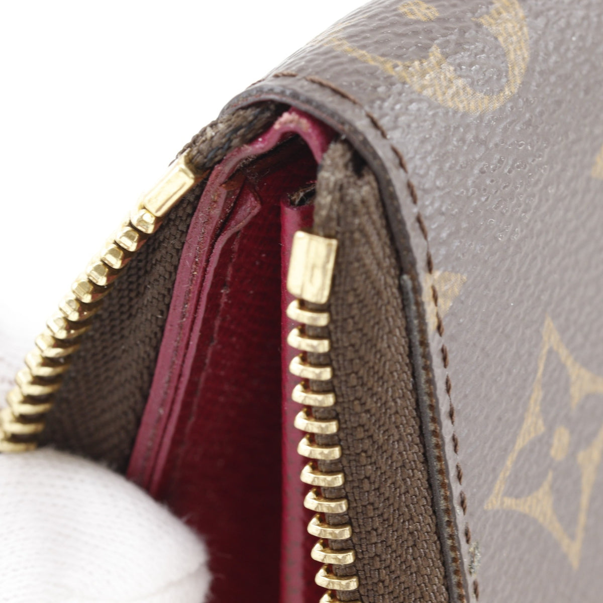 Louis Vuitton Brown Fuchsia Galle Monogram Red Color Monogram Long Wallet (Bi-Fold) (Pre-Owned)