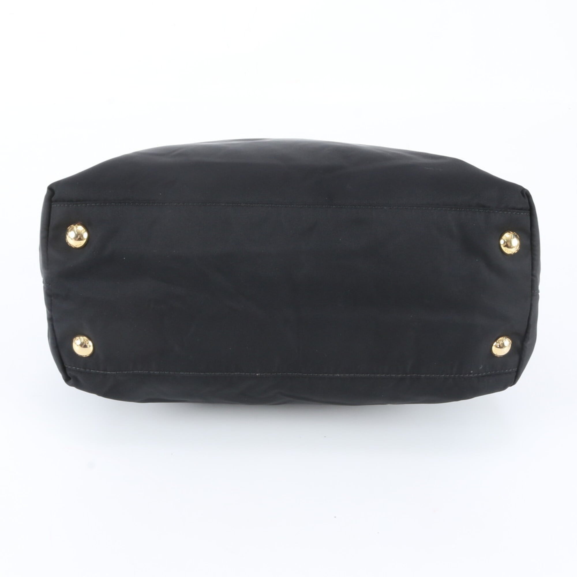 Prada Black Nylon Leather Handbag Shoulder Bag Tote Bag (Pre-Owned)
