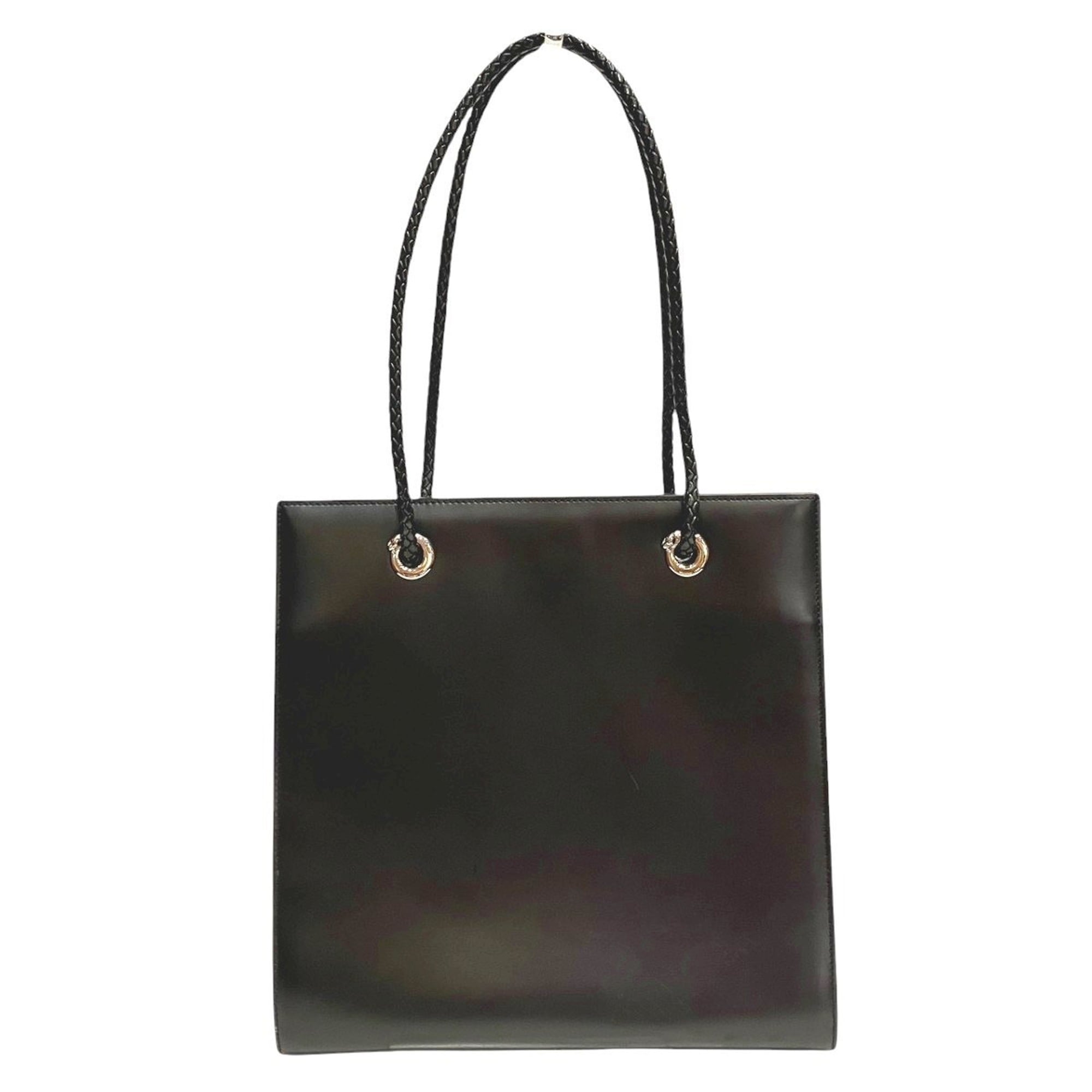 Cartier Panthère Black Leather Tote Bag (Pre-Owned)