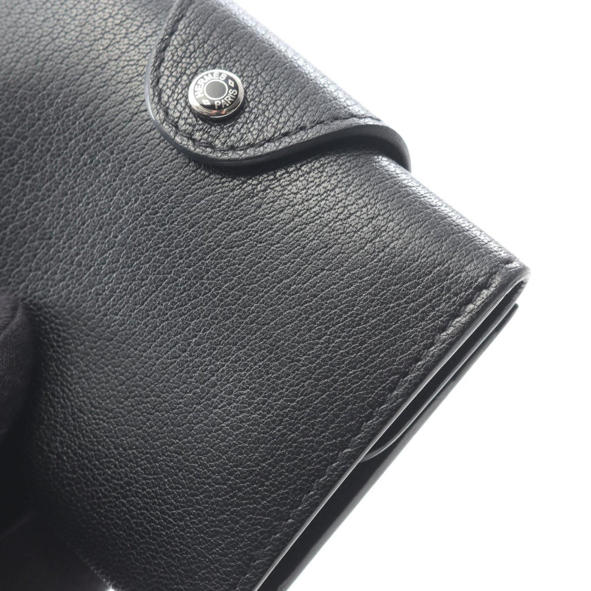 Hermes Black Chevre Leather Wallet (Tri-Fold) (Pre-Owned)