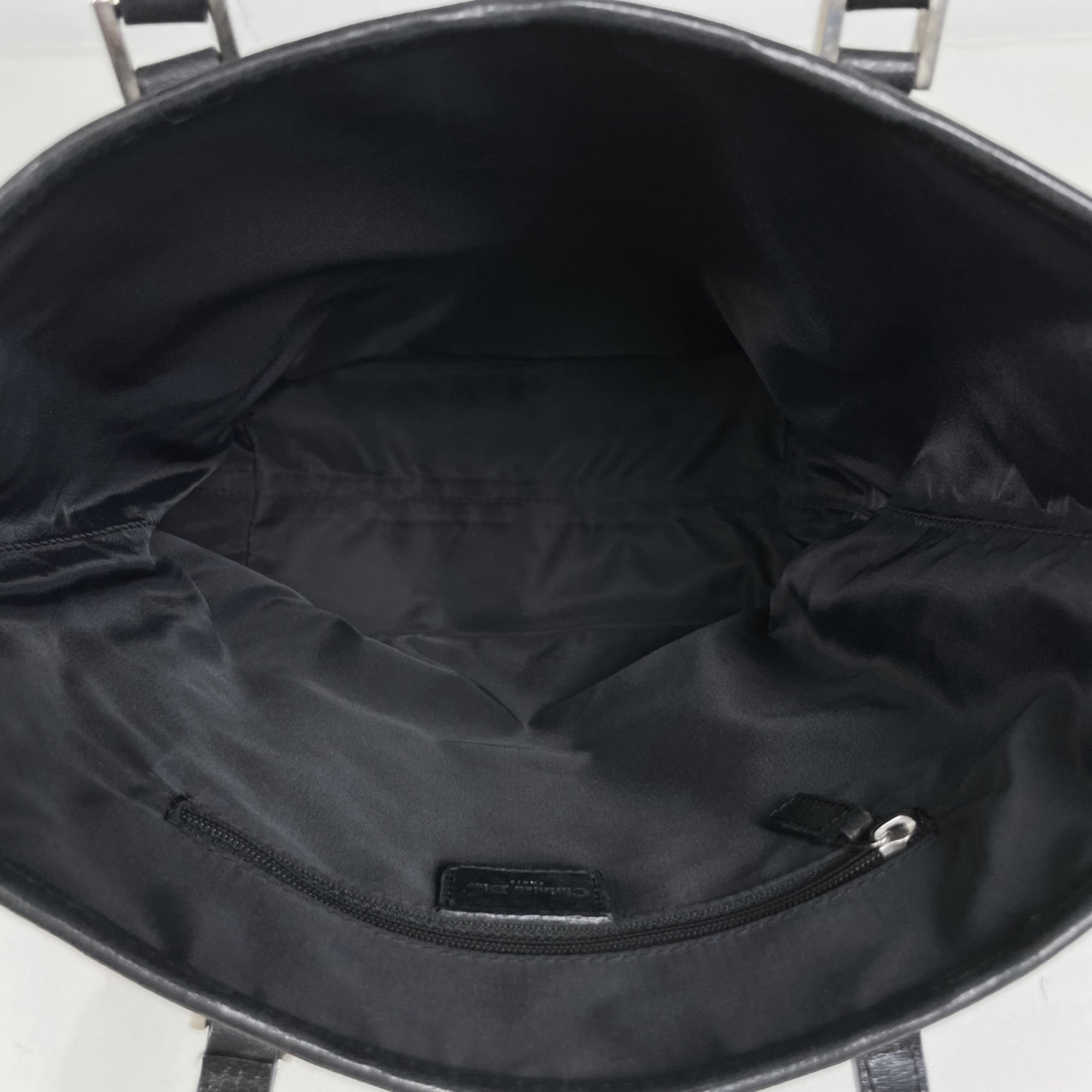 Christian Dior Trotter Black Canvas Handbag Tote Bag (Pre-Owned)