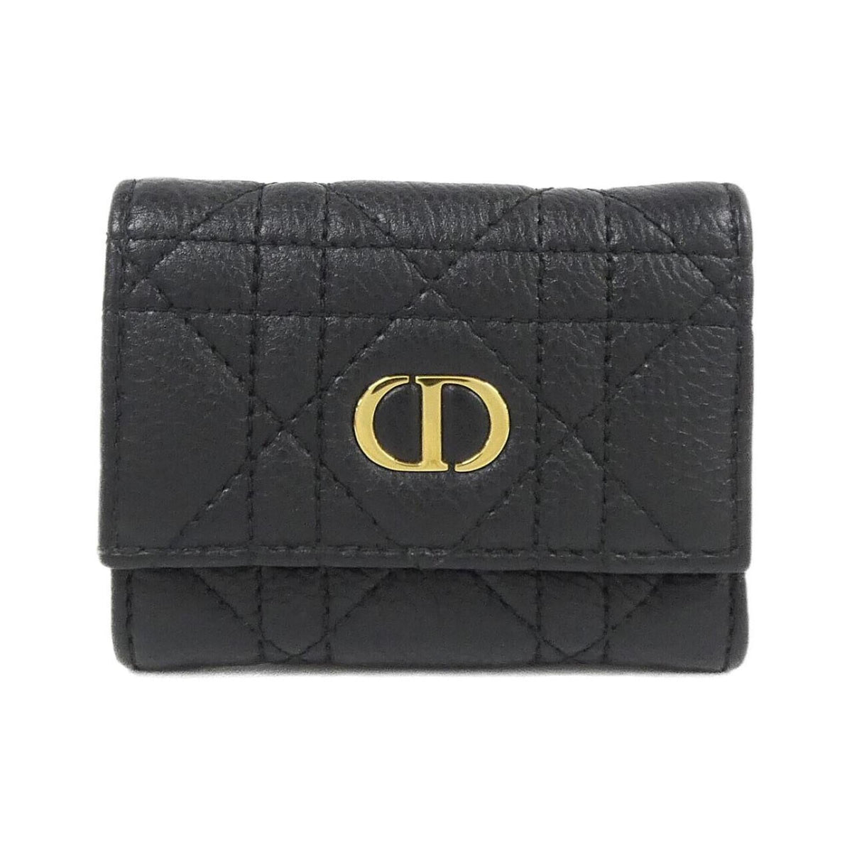 Christian Dior Black Leather Wallet (Tri-Fold) (Pre-Owned)
